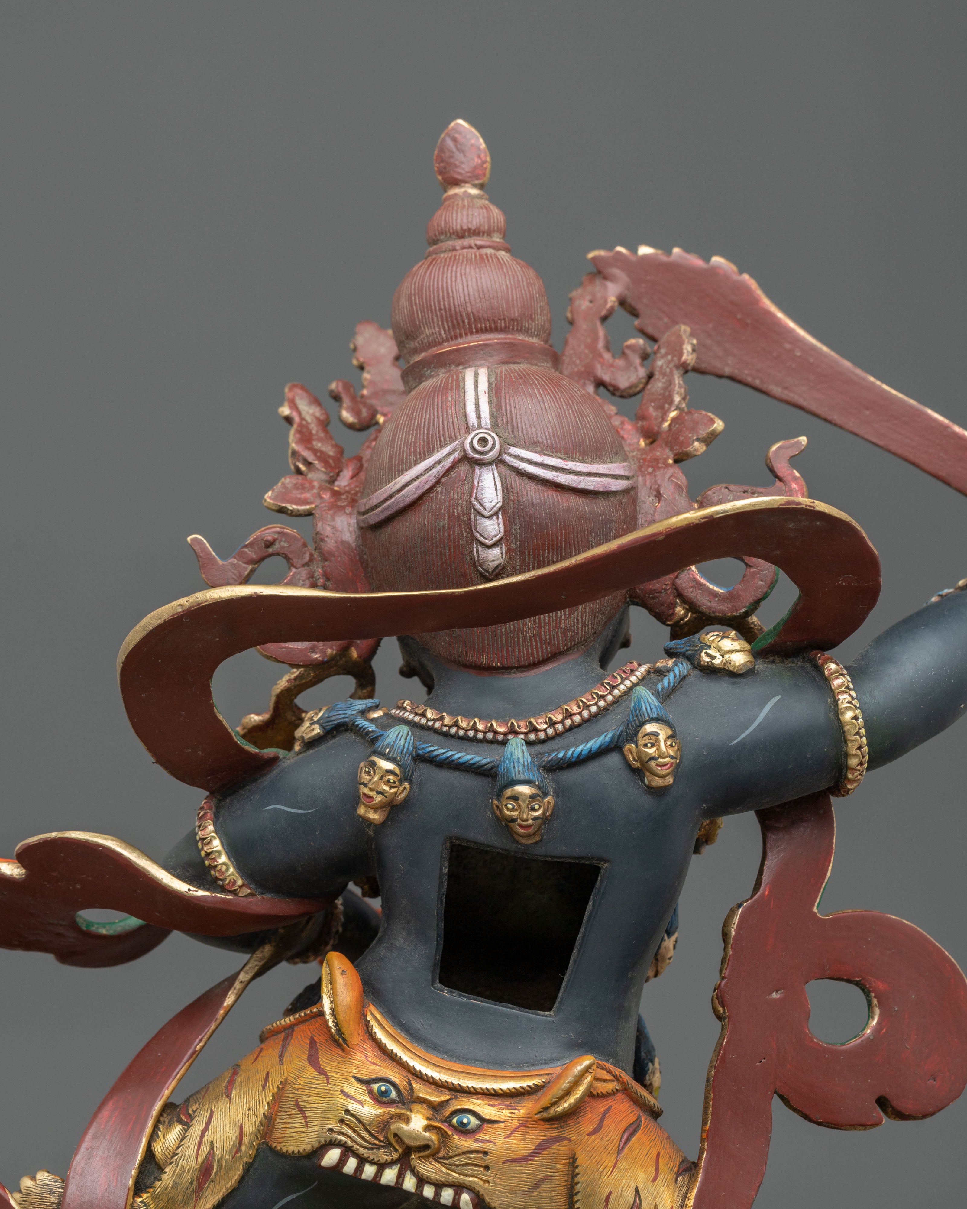 Black Manjushri Copper Statue | Wisdom Deity Buddhist Sculpture
