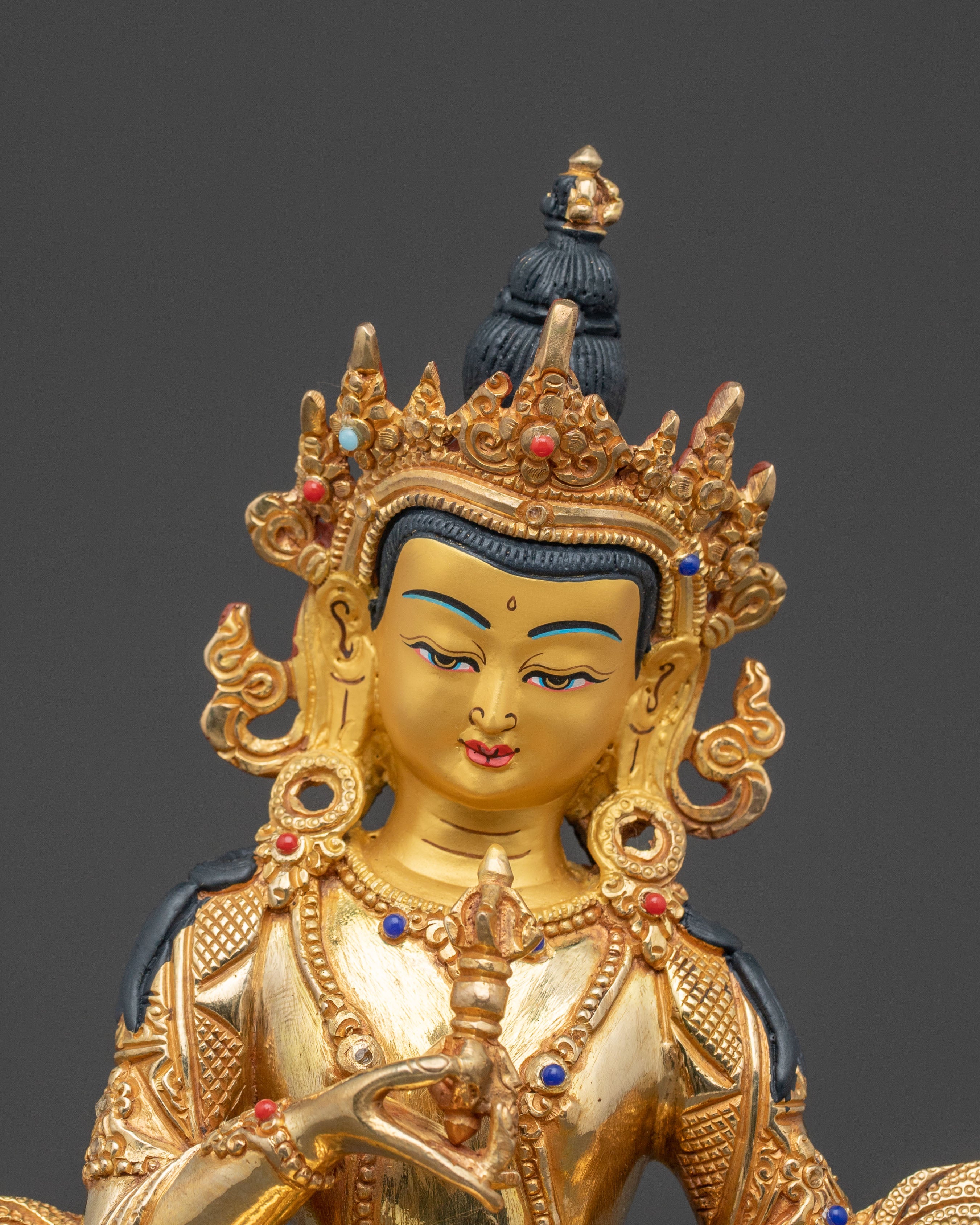 Handcrafted Vajrasattva Spiritual Statue – 24K Gold Gilded Statue