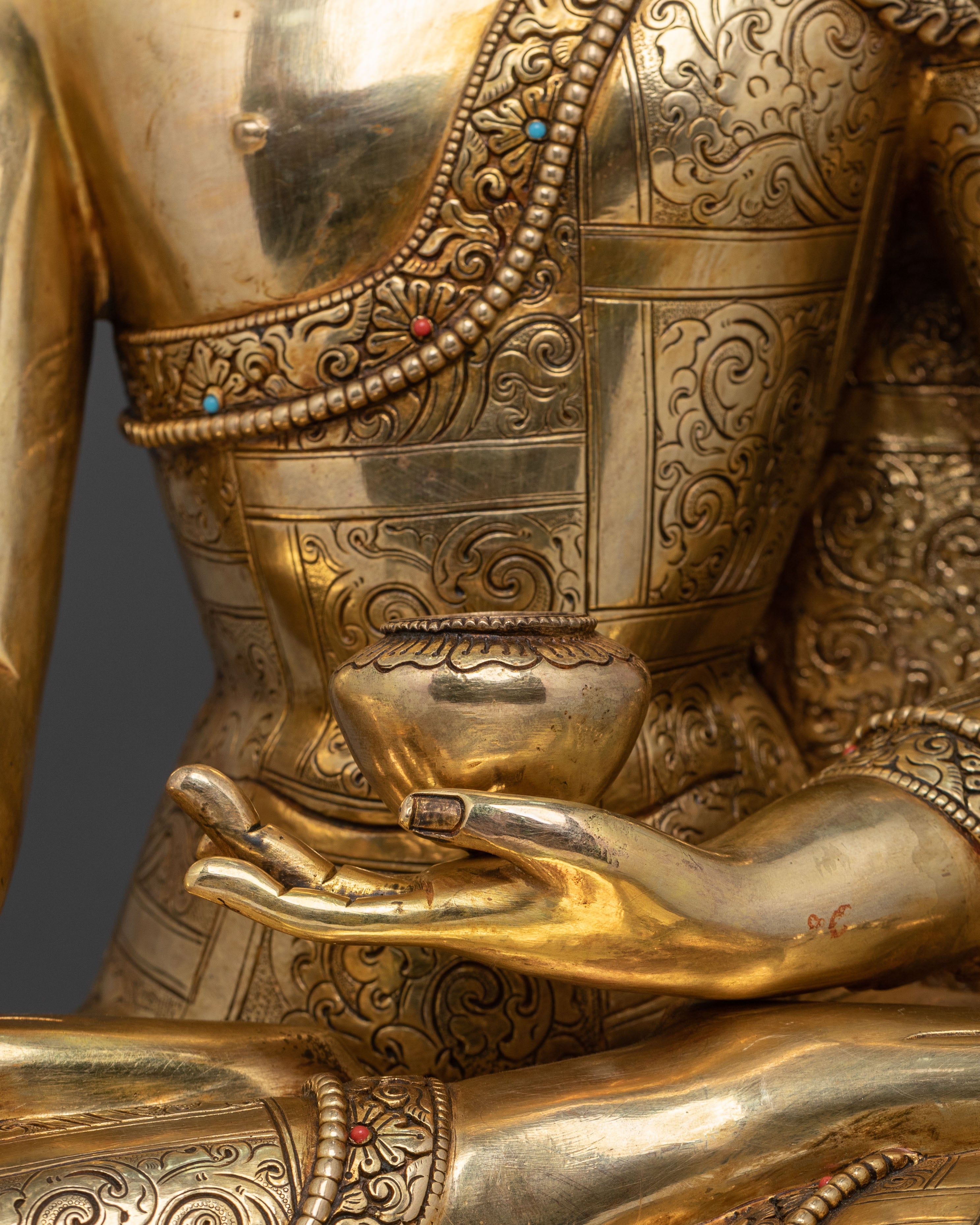 Shakyamuni Buddha with Disciples Handcrafted Statue Set
