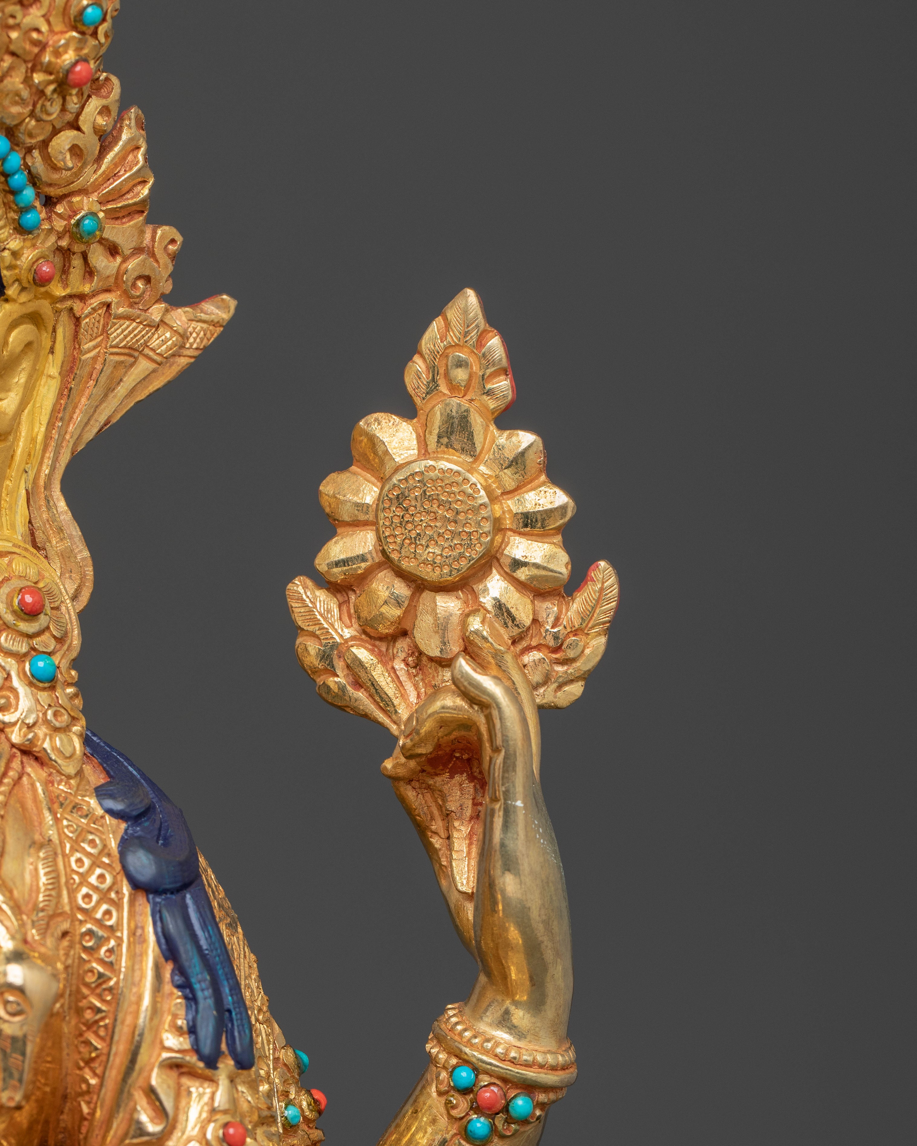 Buddha Dharma Sangha Golden Statue Set