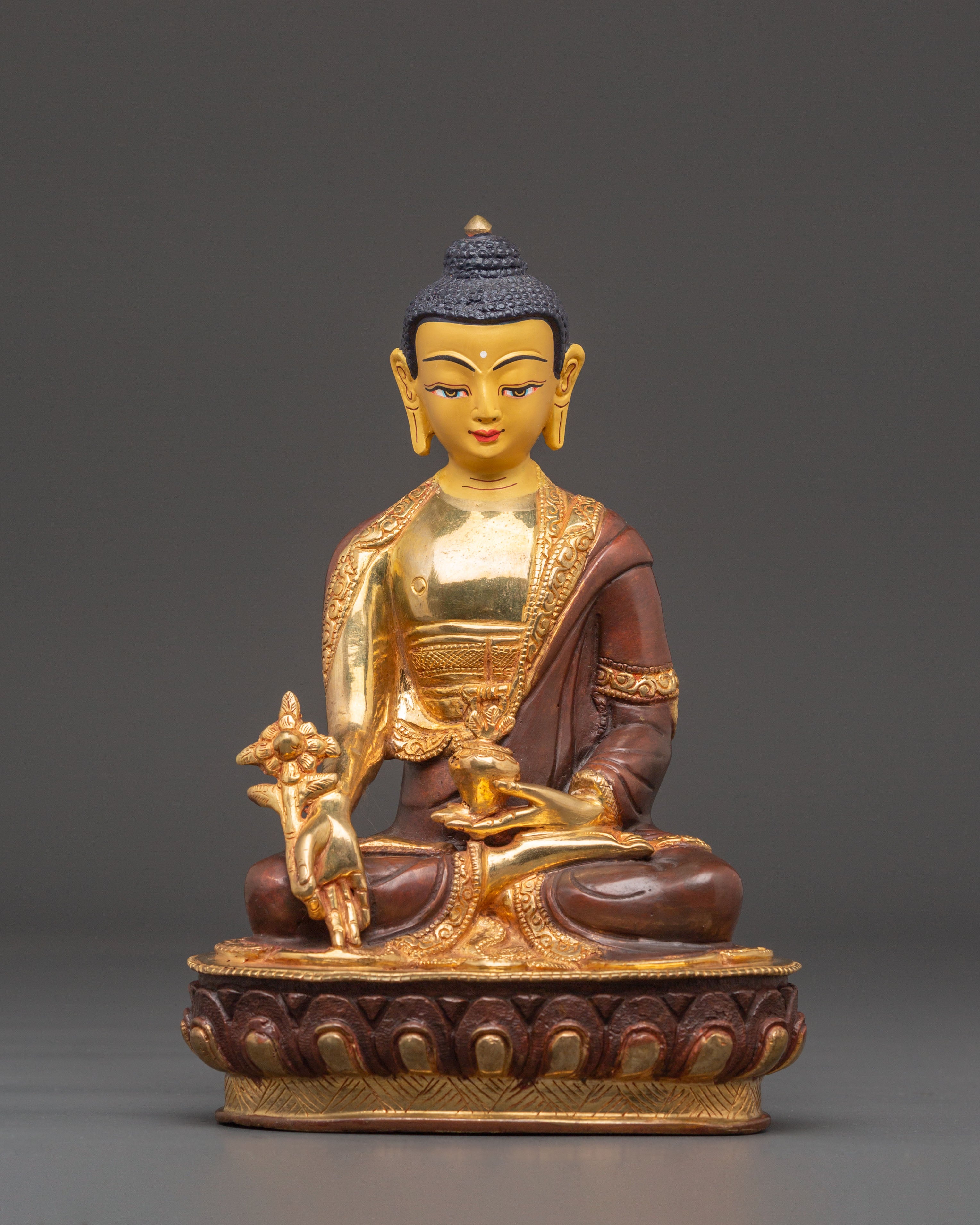24K Gold Glided Statue Of Healing Buddha | Peaceful Statue
