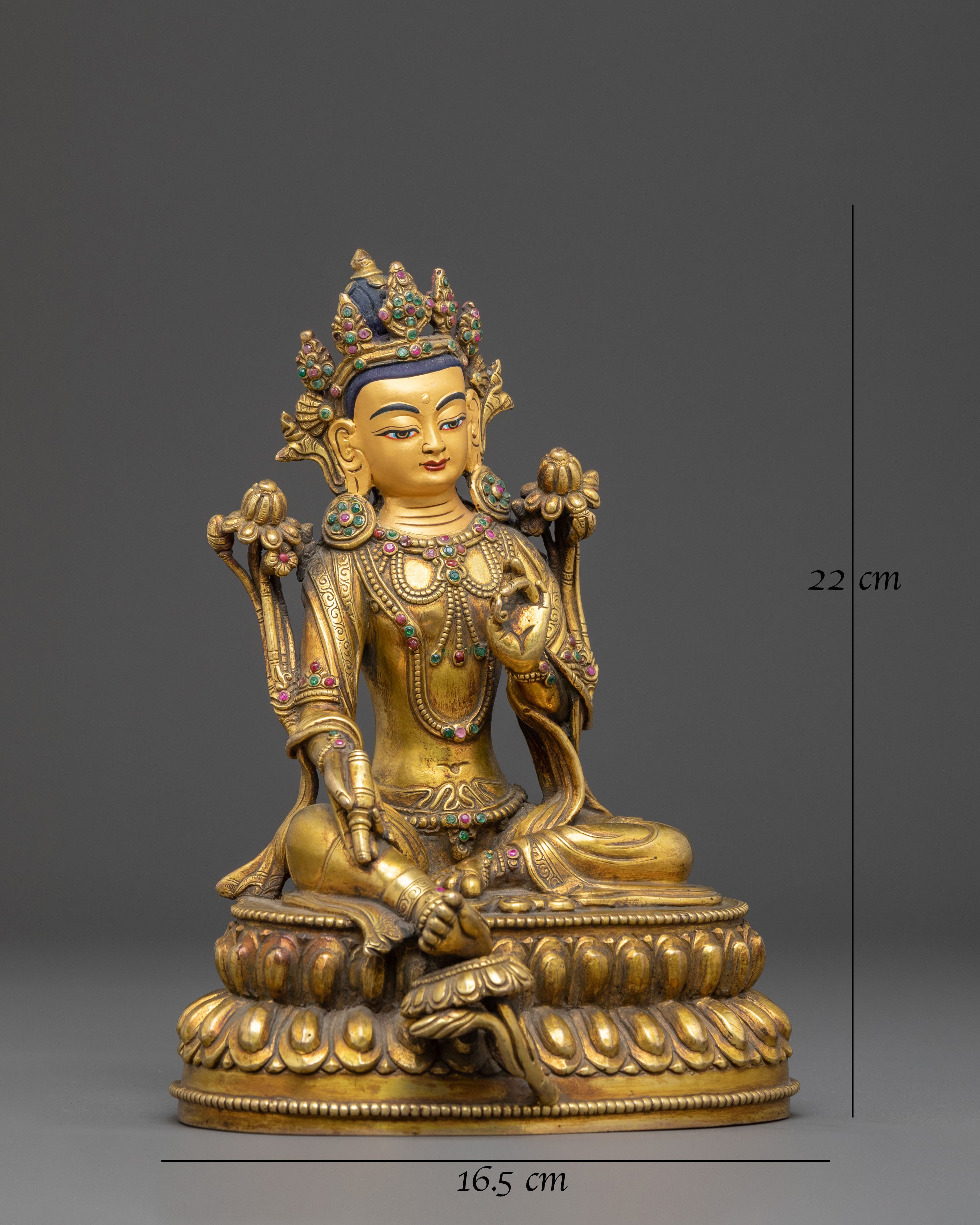 Green Tara Handmade Statue: Mother of All Buddhas