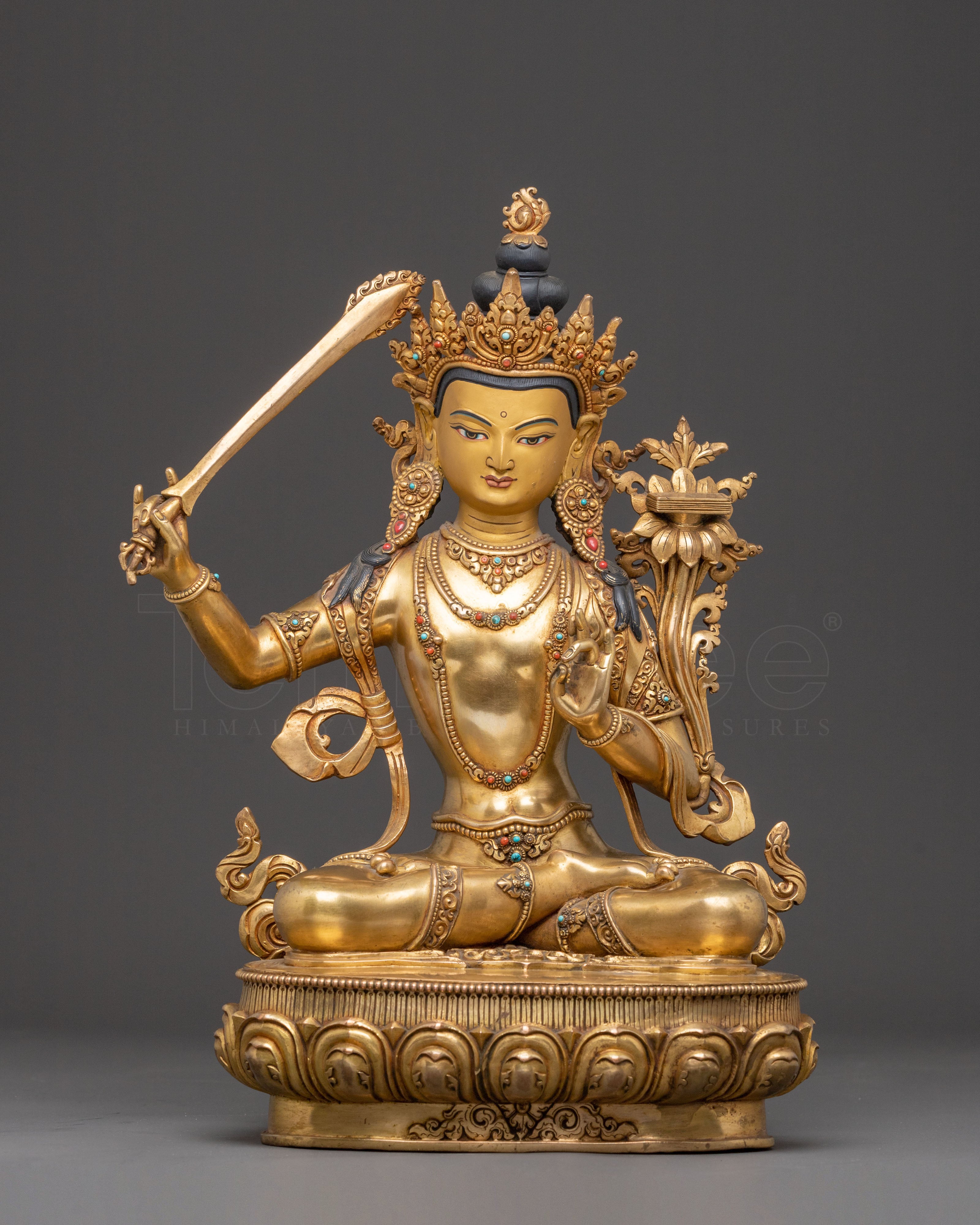 Handmade Manjushri Statue of Power and Wisdom | Spiritual Altar Decor