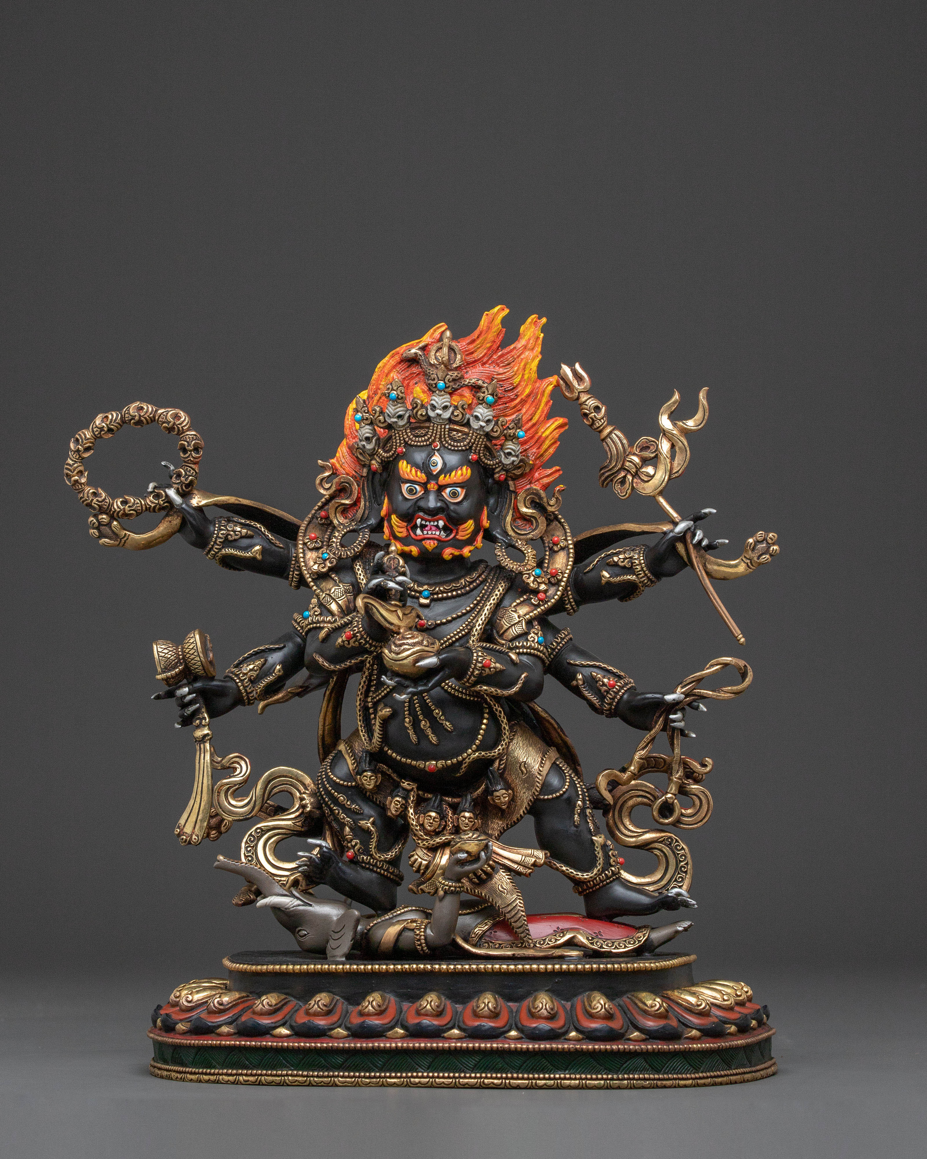 Six Armed Mahakala Divine Statue | Spiritual Decor