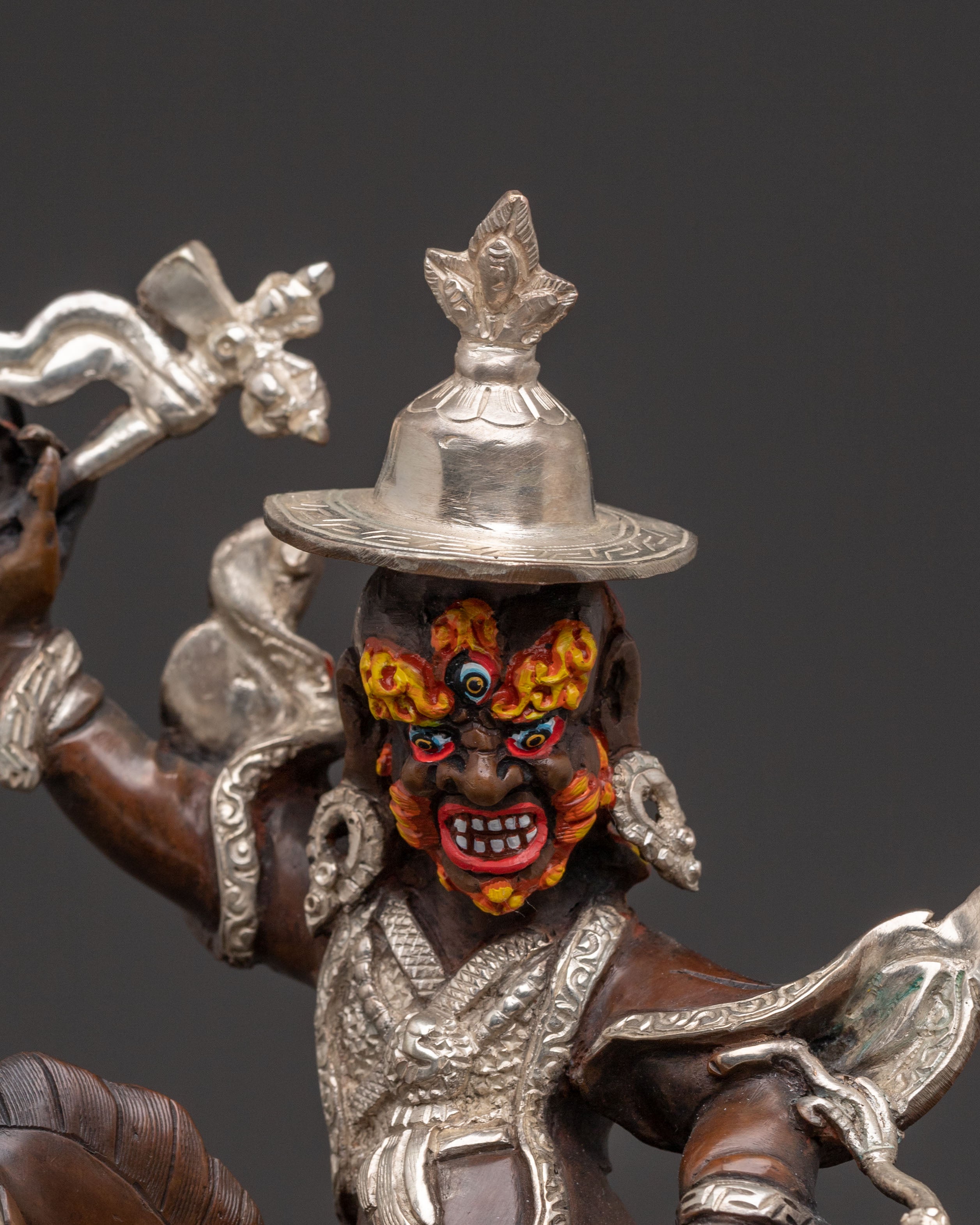 Mahakala Protector Deity | Oxidized Copper Statue