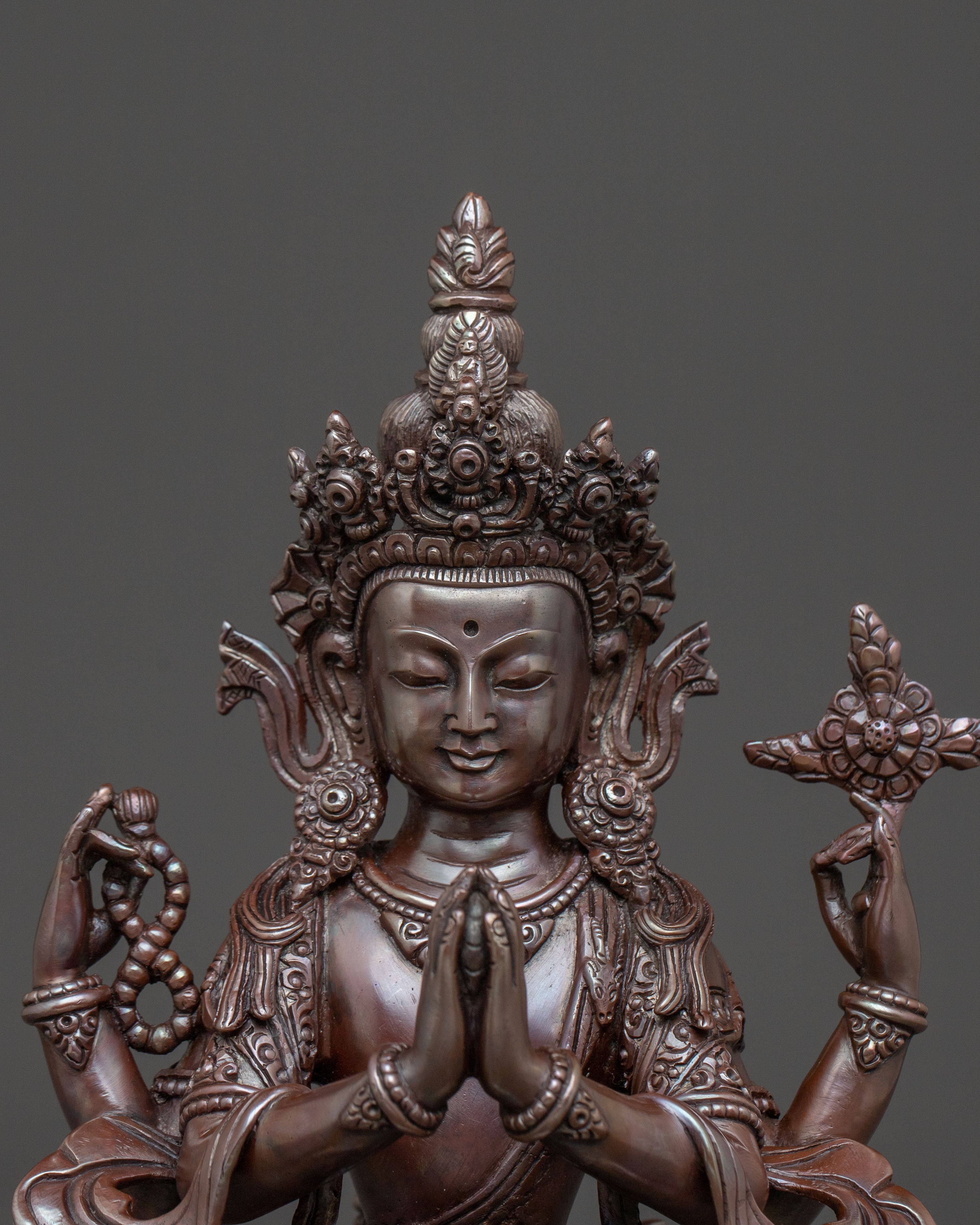 Chenrezig With Consort Statue: Compassion Deity