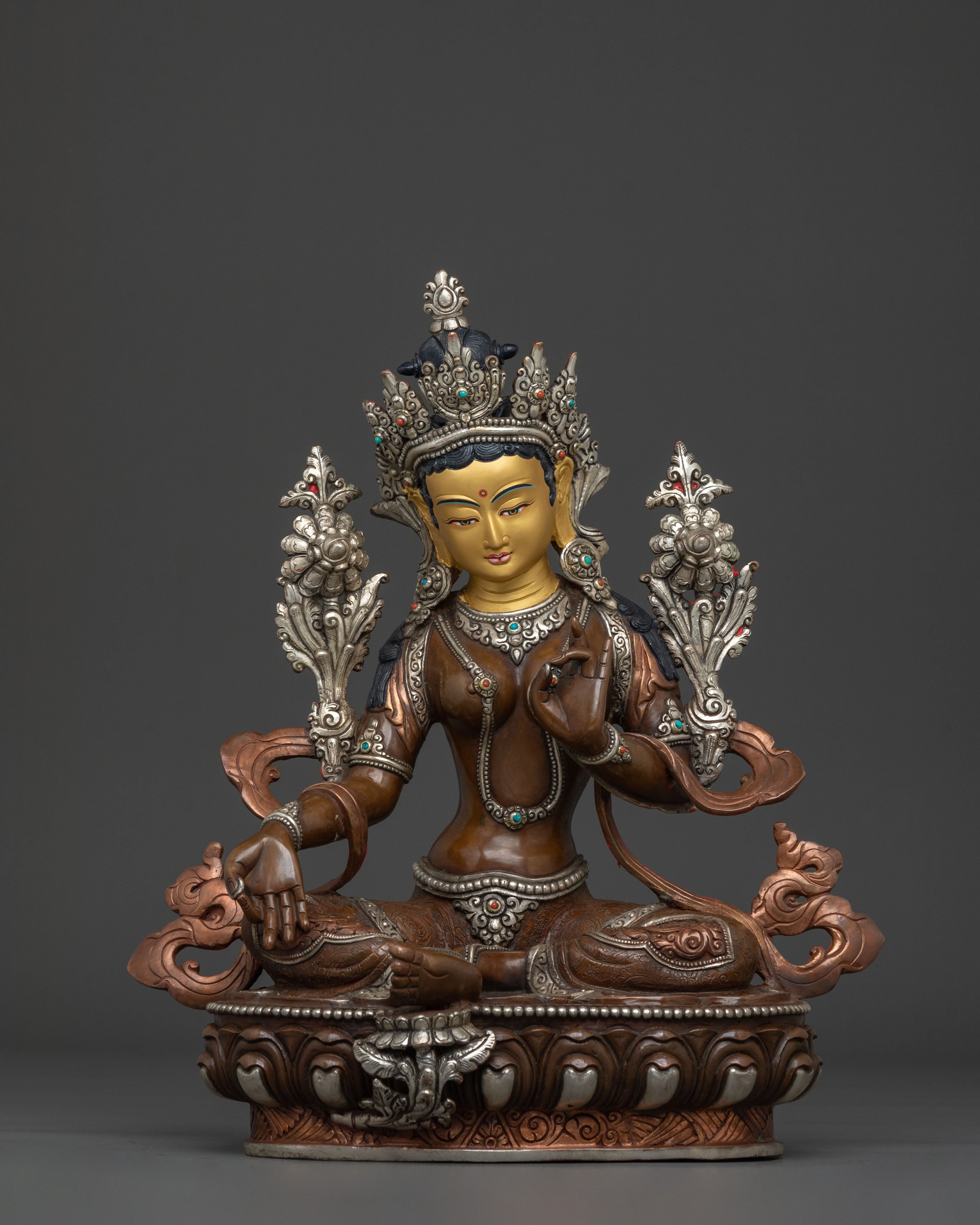 Green Tara Statue | Tibetan Guardian Figurine