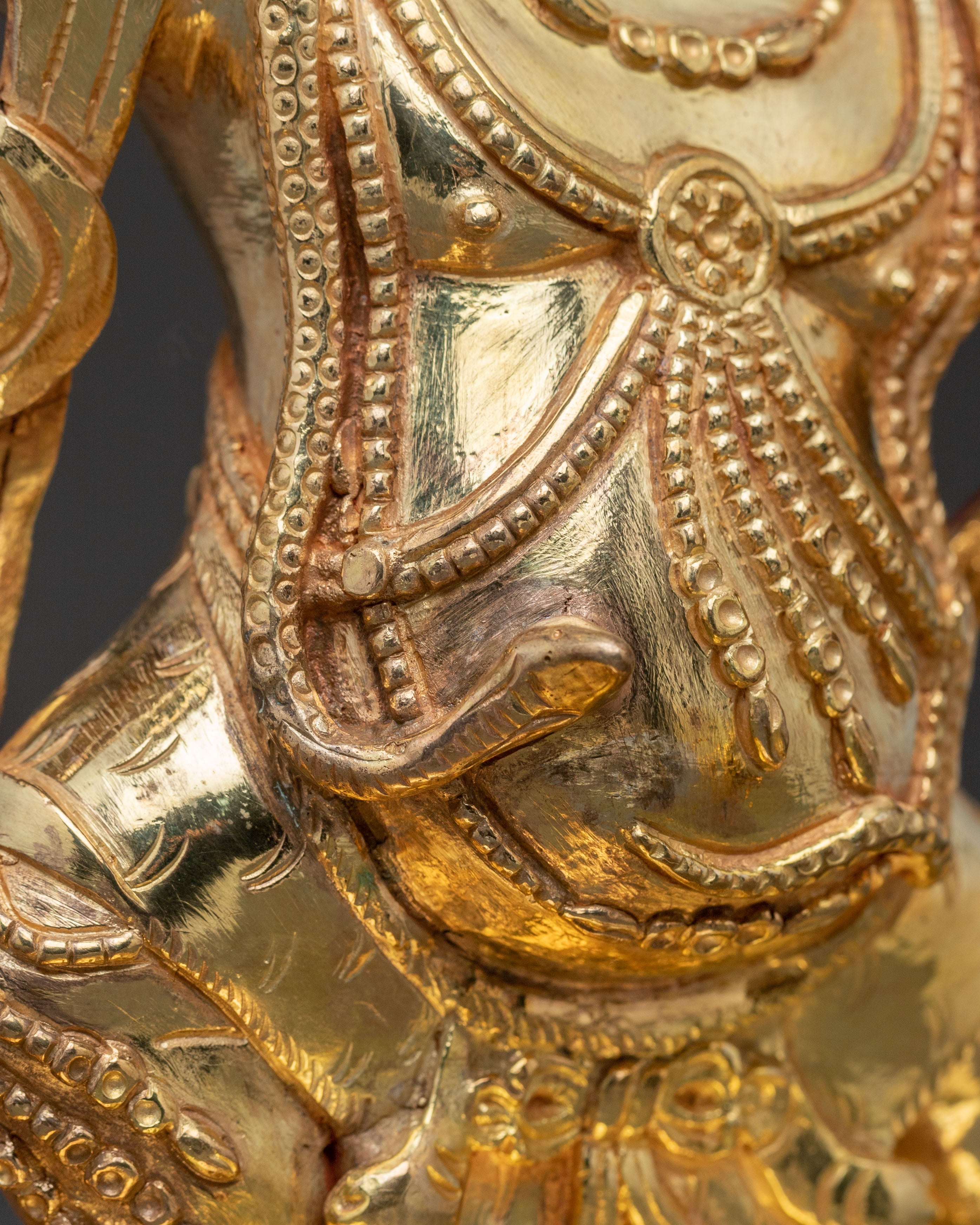 Vajrapani Bodhisattva Strength Statue - Gilded Copper Art