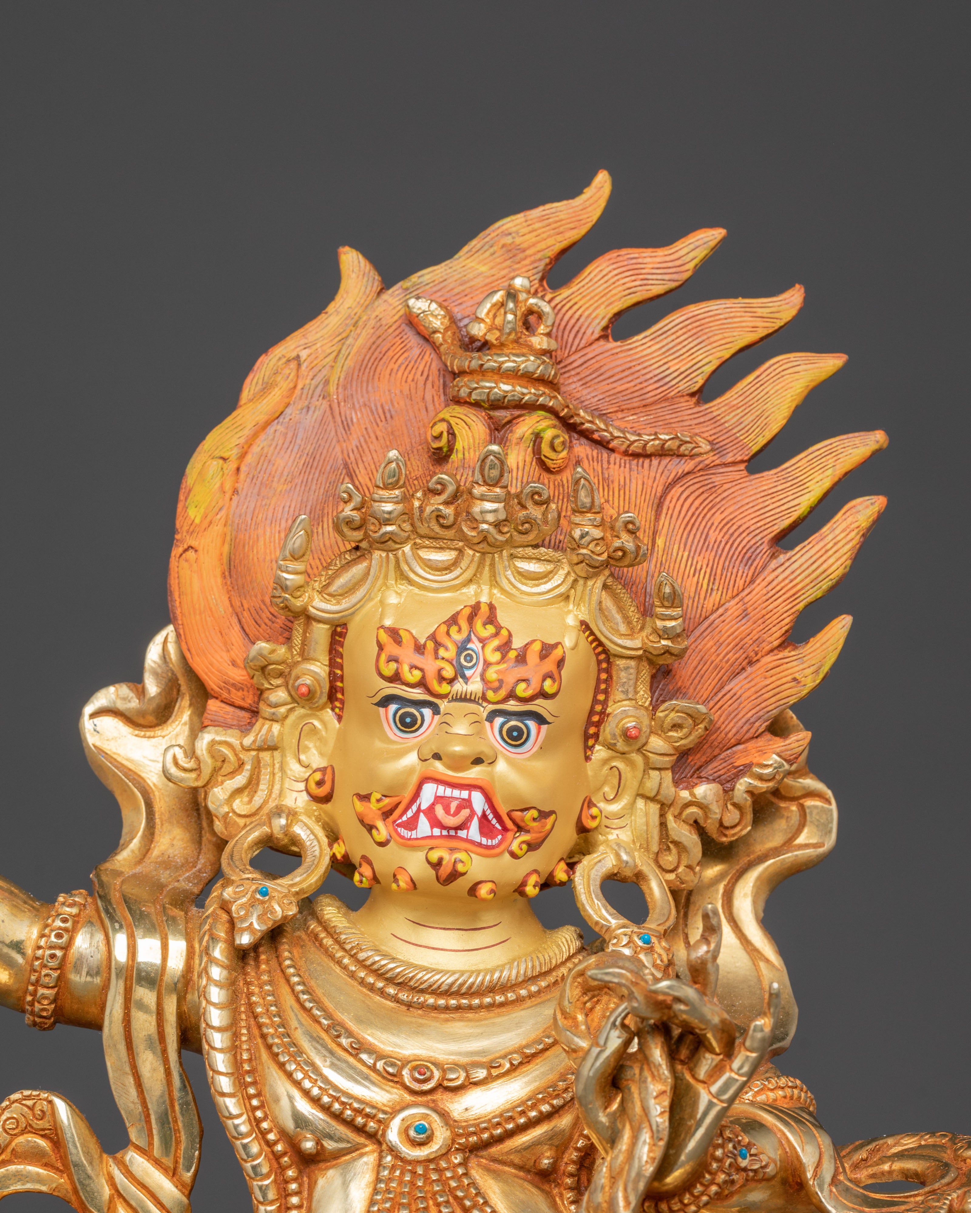 Golden Statue of Dharma Protection Vajrapani | Guardian of the Dharma