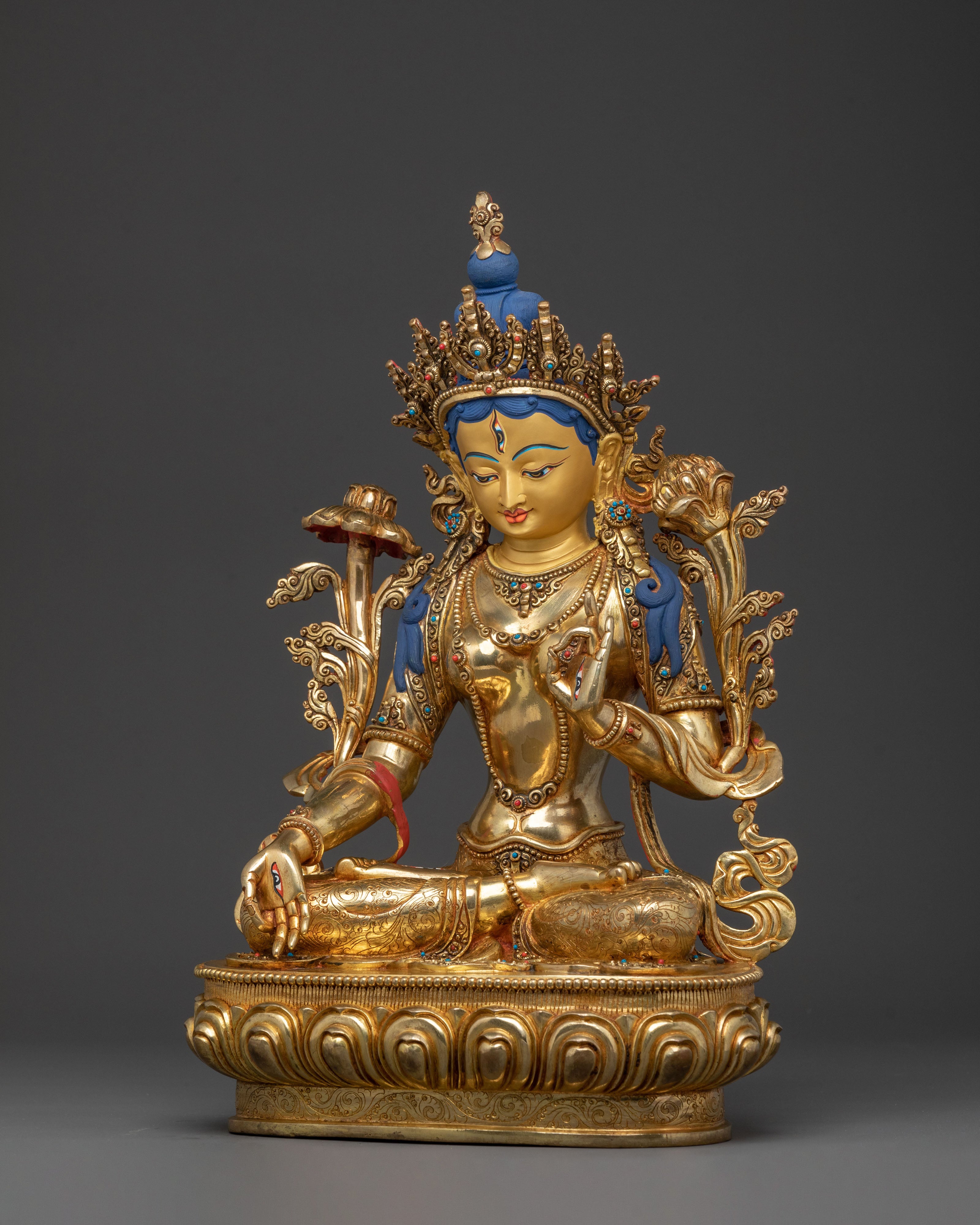 Handcrafted White Tara Statue | Altar Home Decor