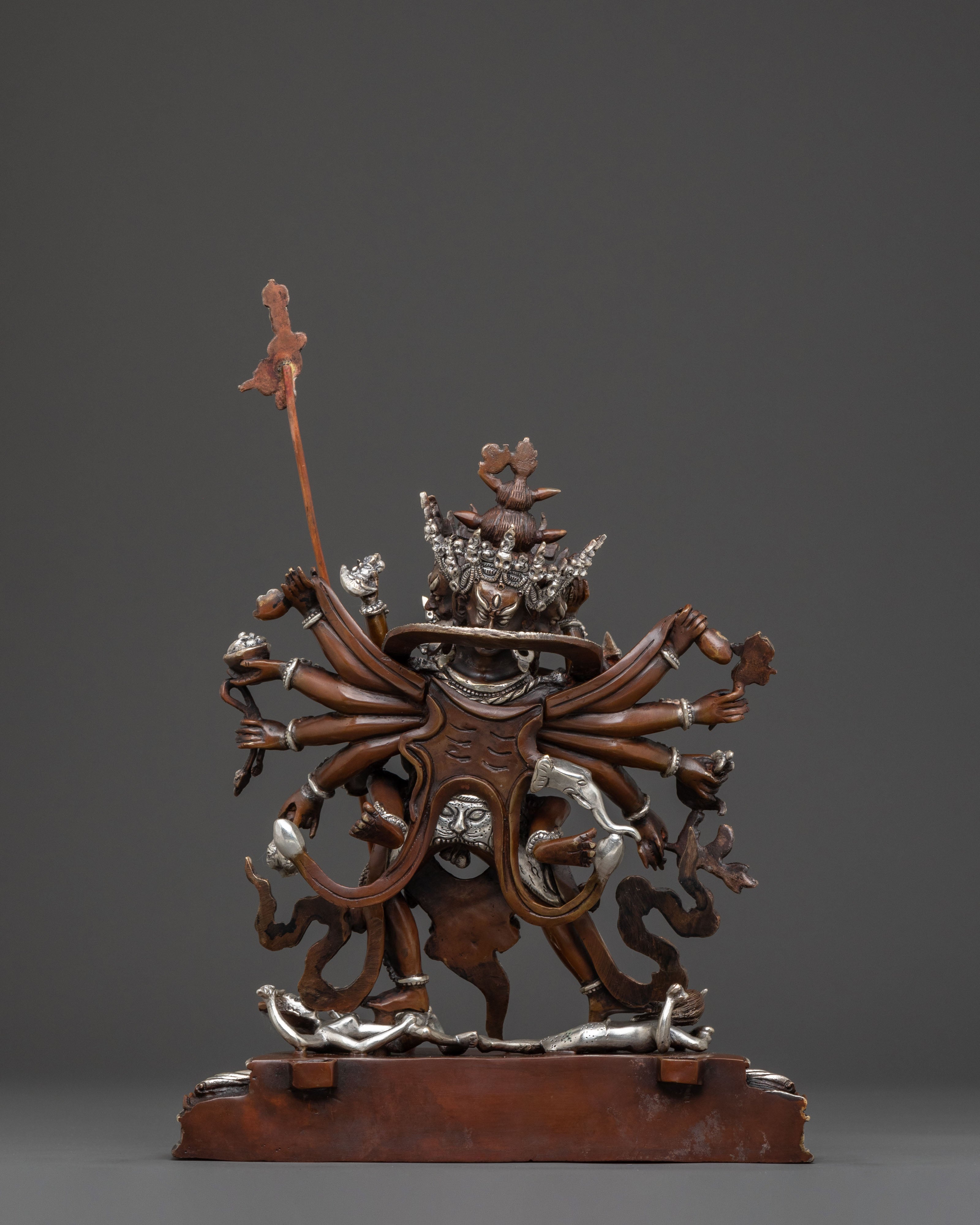 Chakrasambhara Spiritual Statue: Oxidized Tantric Deity