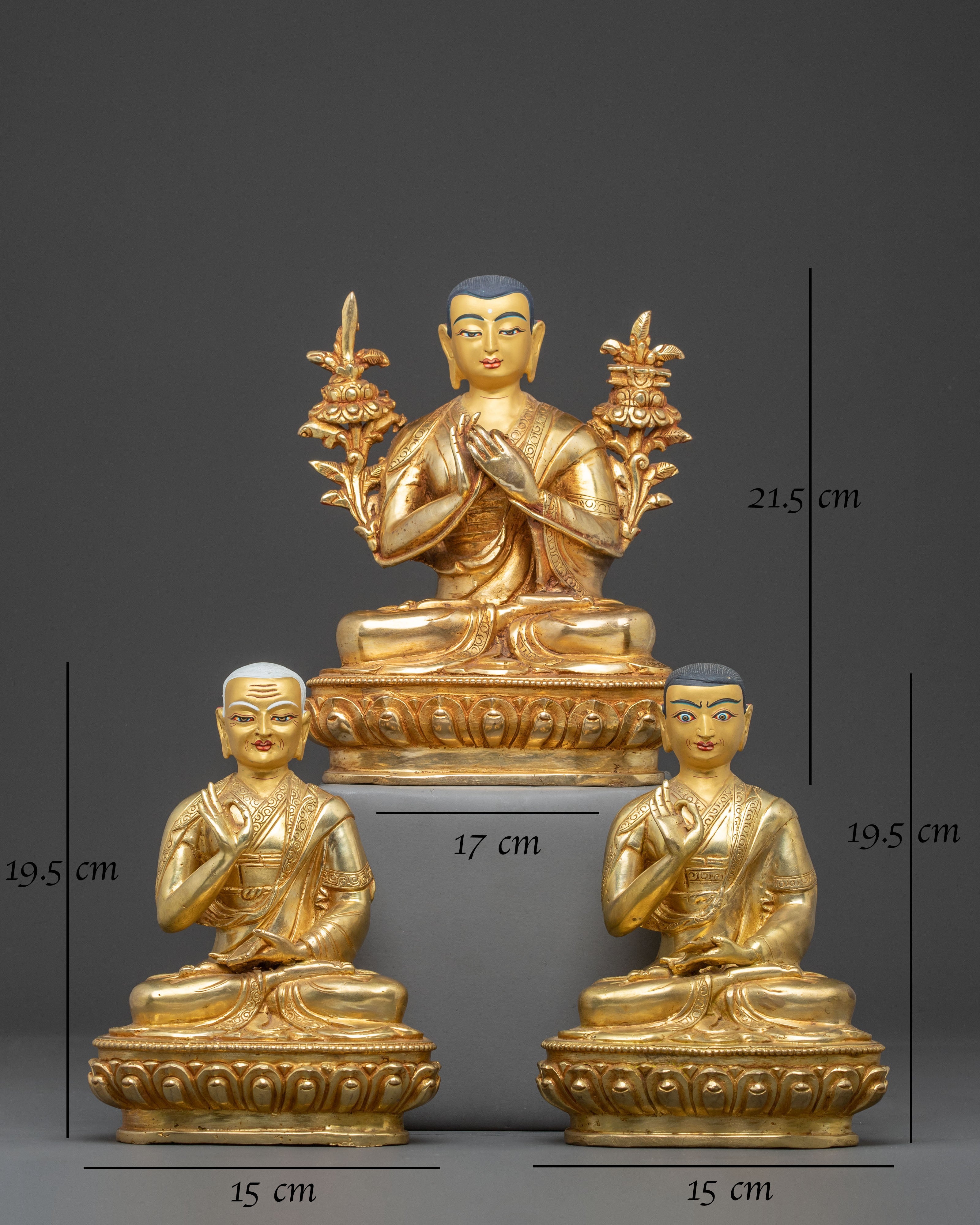 Golden Buddhist Master Set Statue
