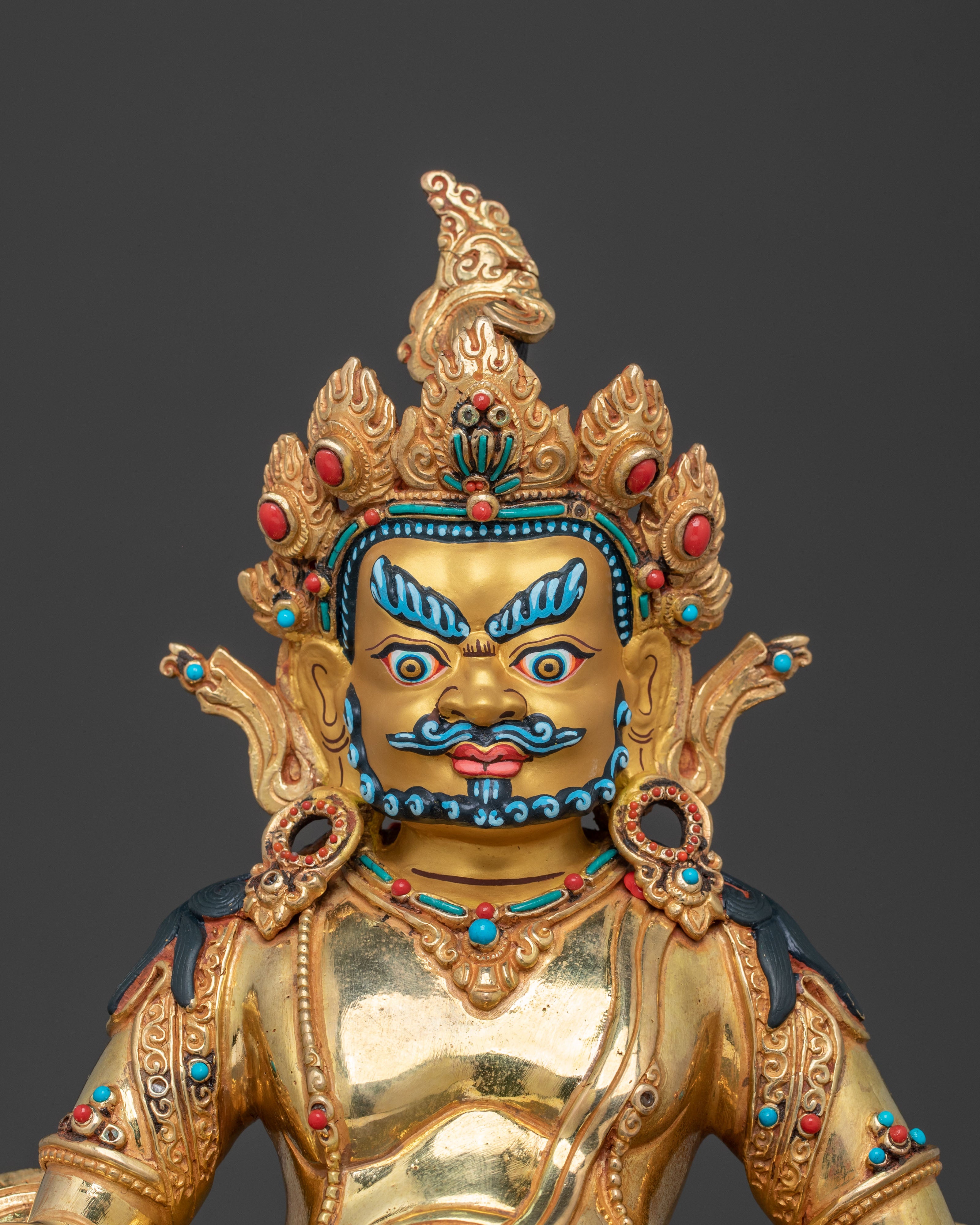 God Dzambhala 24k Gold Gilded Statue for Abundance