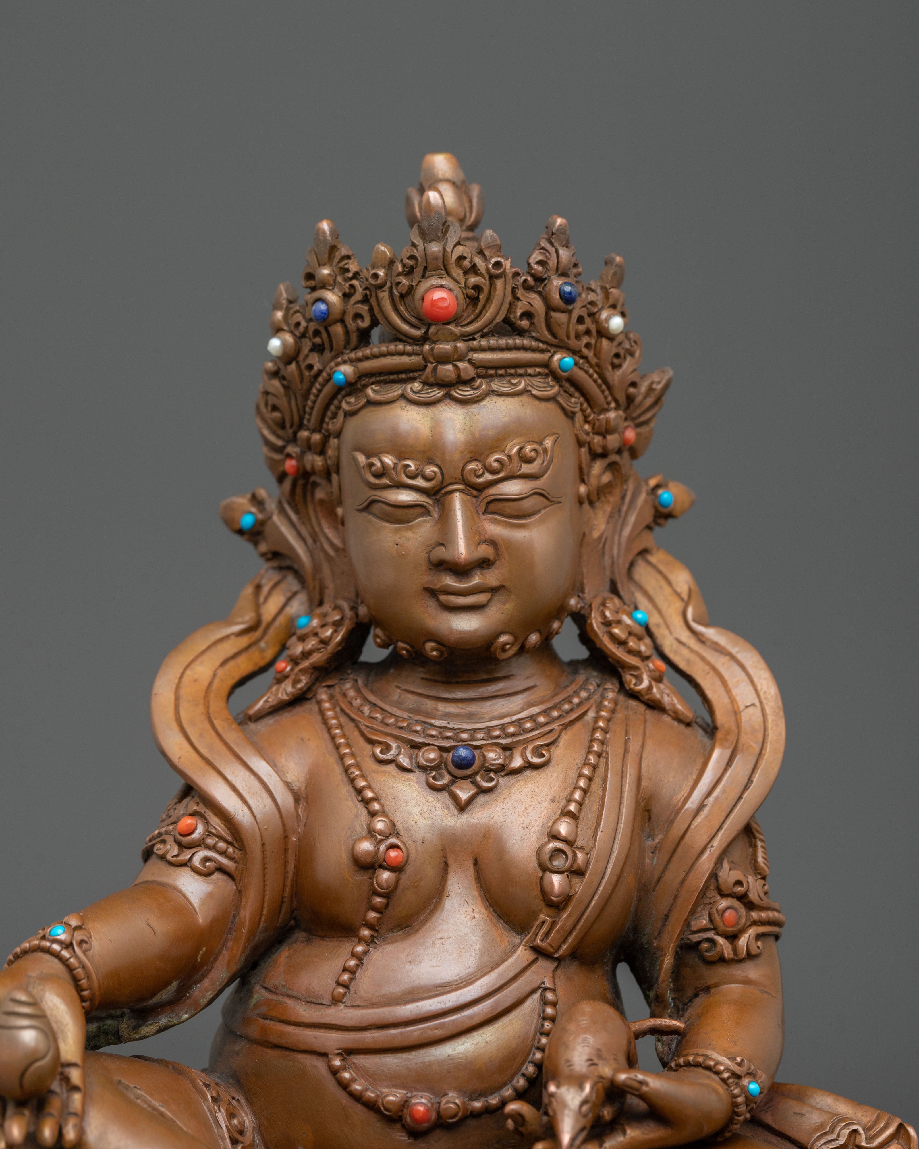 Dzambhala Handmade Sculpture: Deity of Wealth and Prosperity
