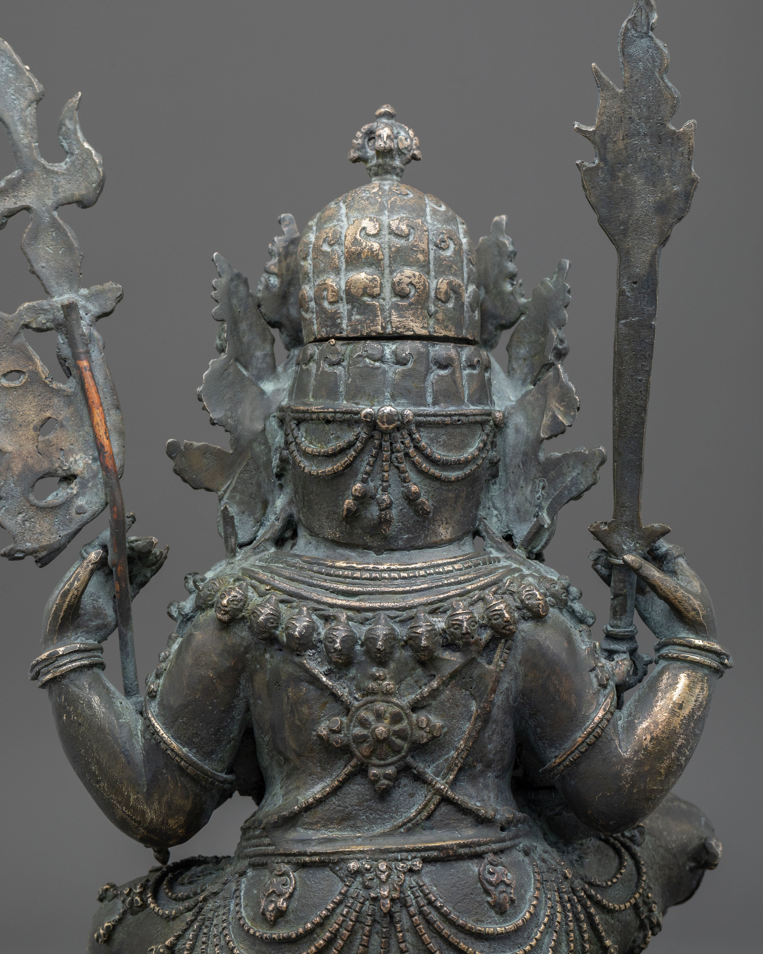 Chaturbhuja Mahakala Copper Statue | Buddhist Protector Sculpture