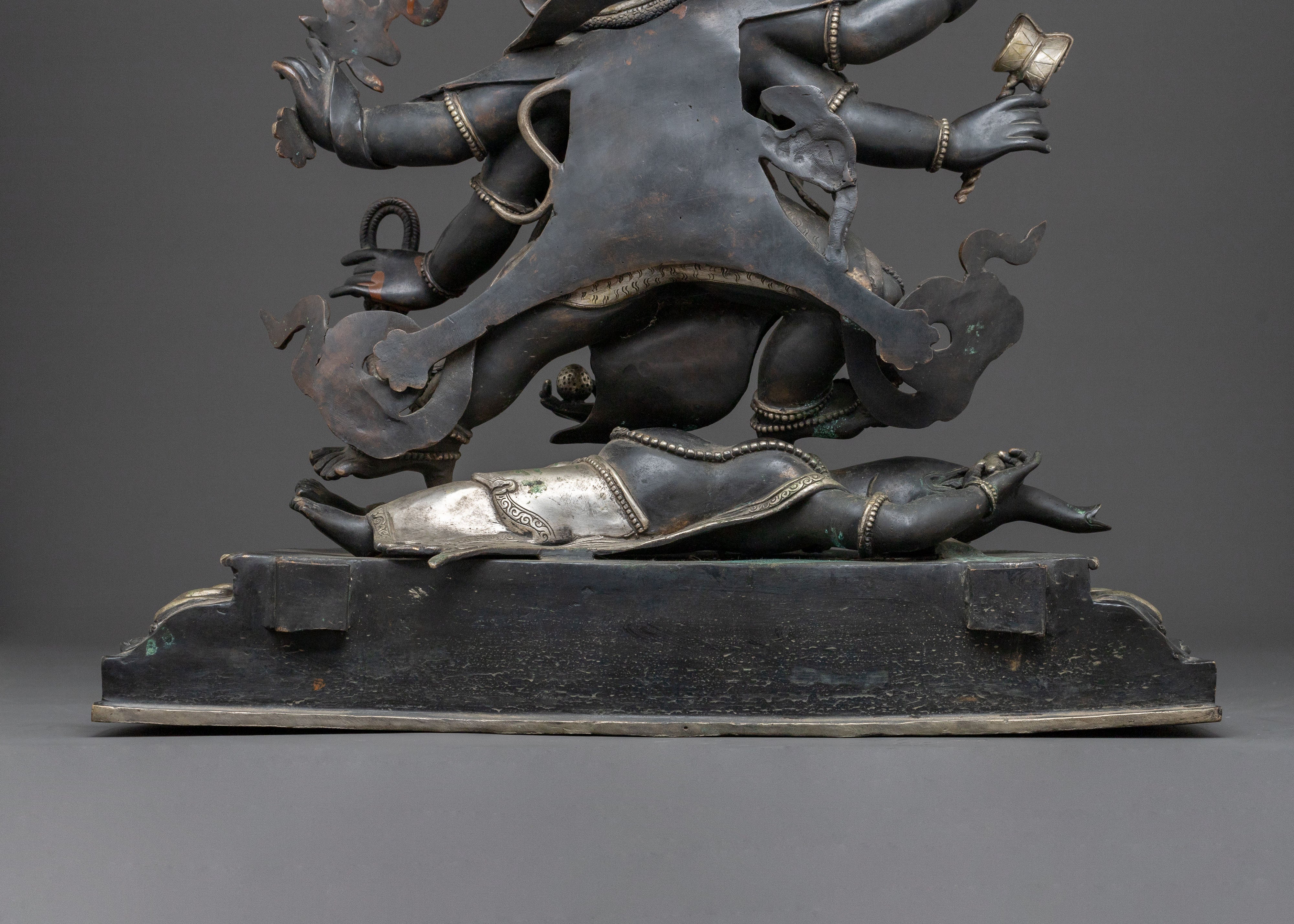 Six-Armed Mahakala Sacred Statue | Antique Finishing