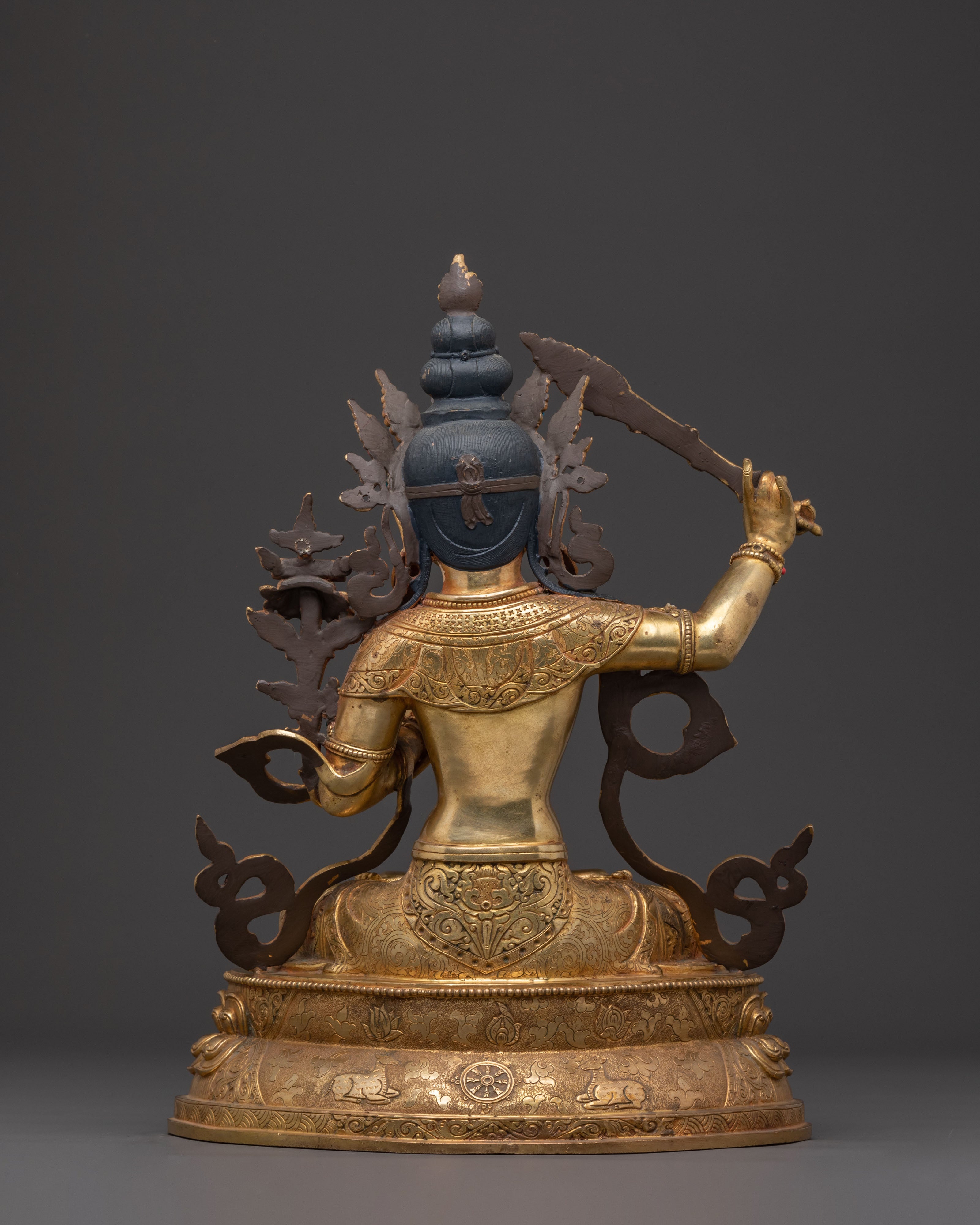 Manjushri Statue Holding Wisdom Swords | Radiant Enlightenment