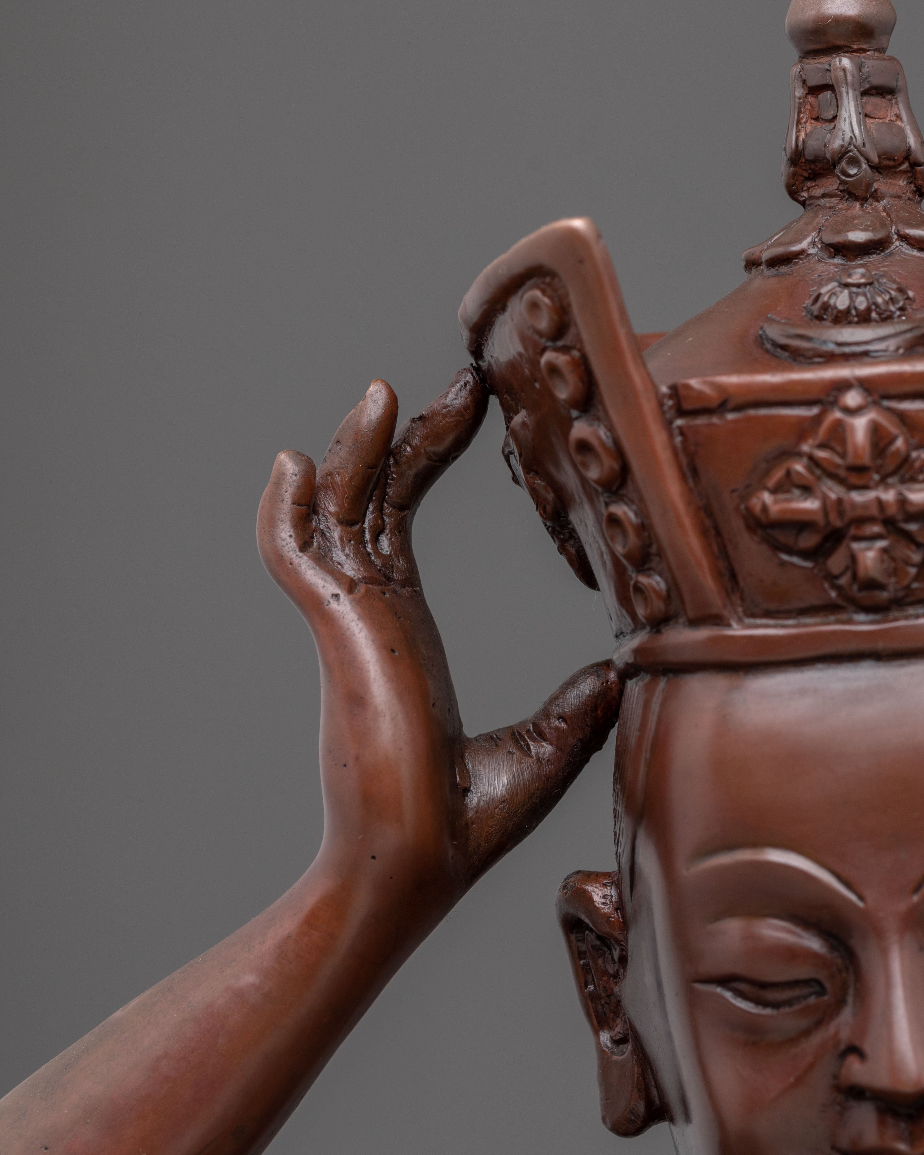 Karmapa Oxidized Sculpture: Sacred Buddhist Decor