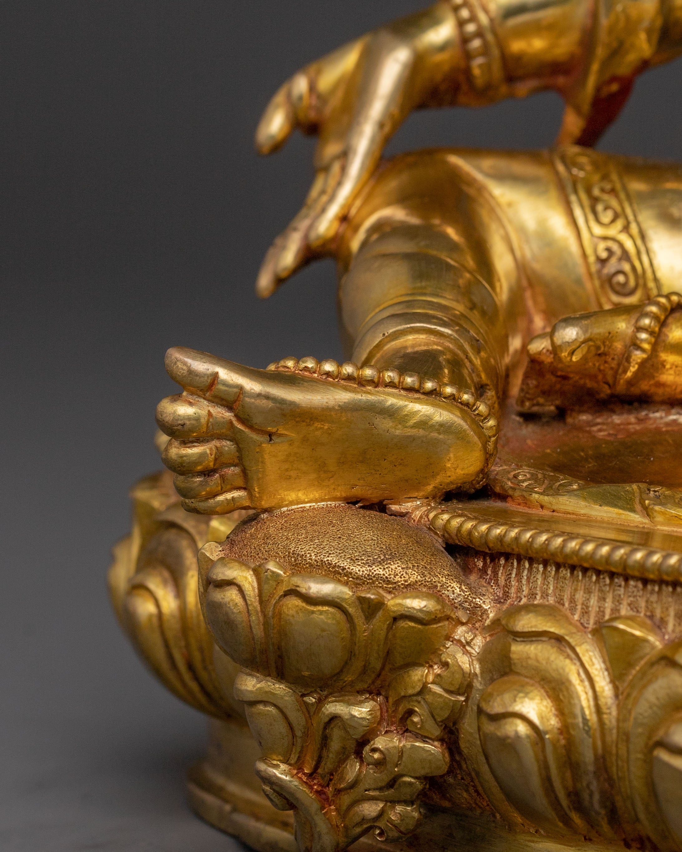 Green Tara Statue | Handcrafted 24K Gold Gilded