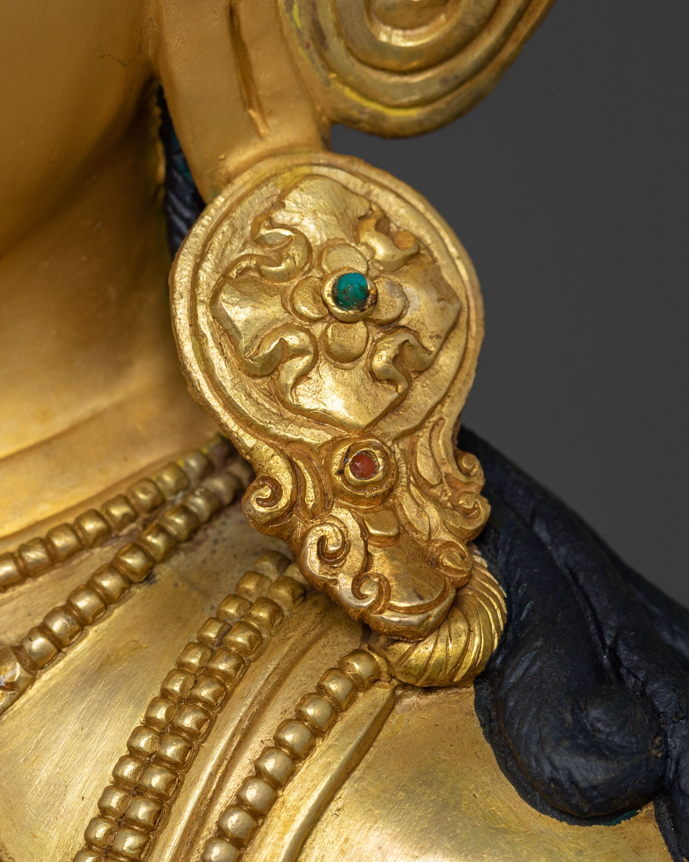 Crown Amitabha Buddha 24K Gold Gilded Statue