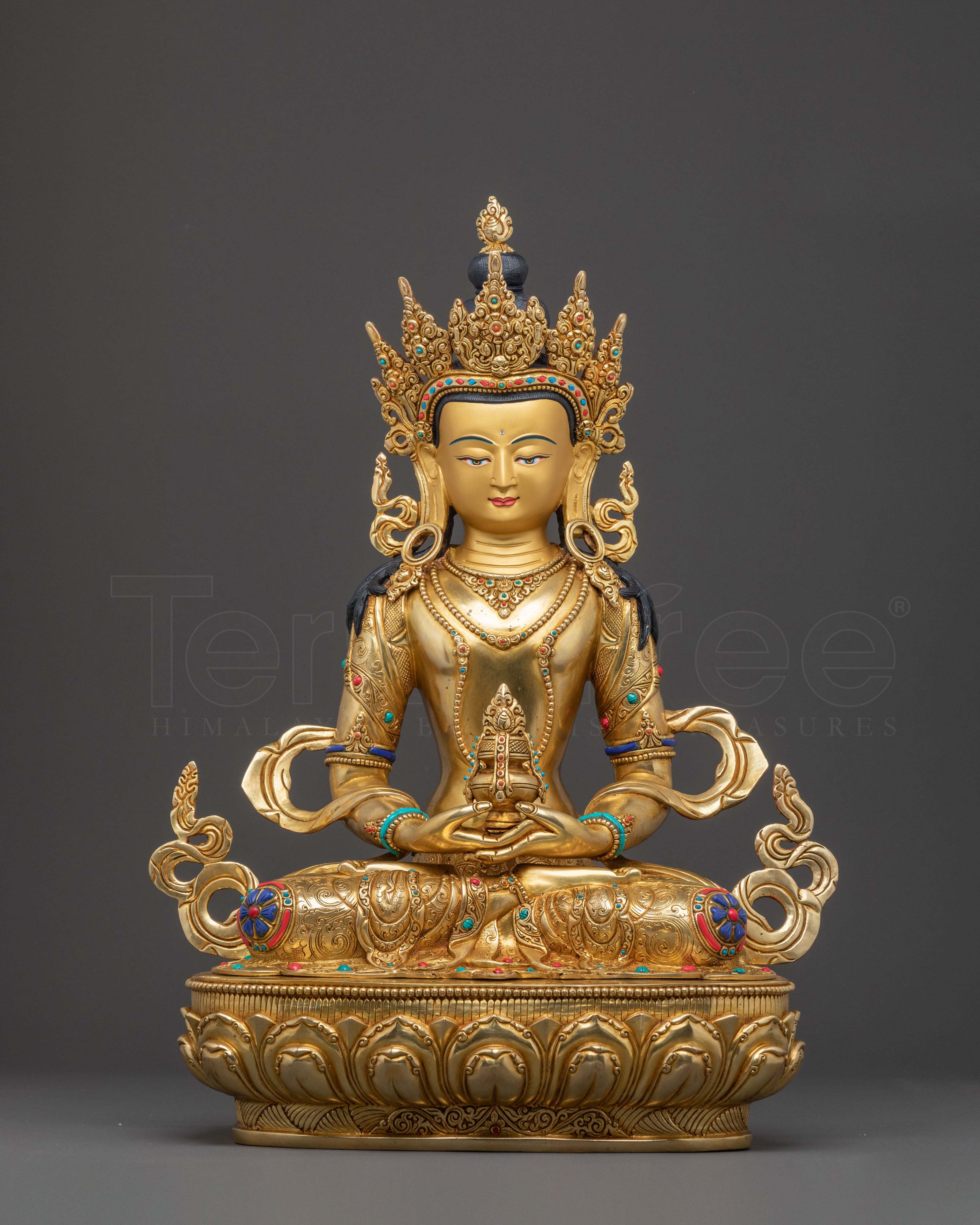 Amitayus Buddha 24K Gold Gilded Copper Statue: A Premium Masterpiece