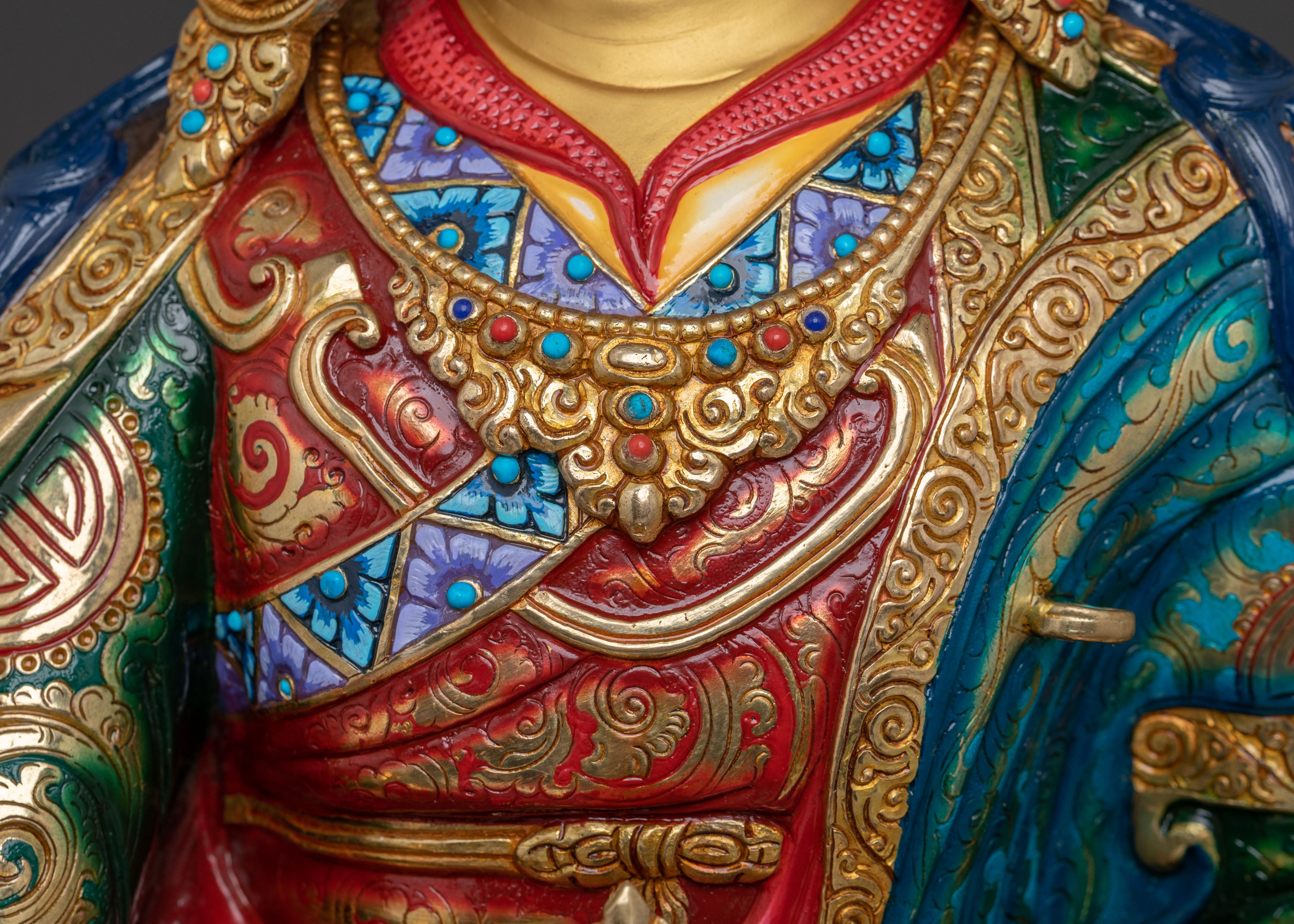 Magnificent Guru Rinpoche Vajra Master Statue | 24K Gold Gilded
