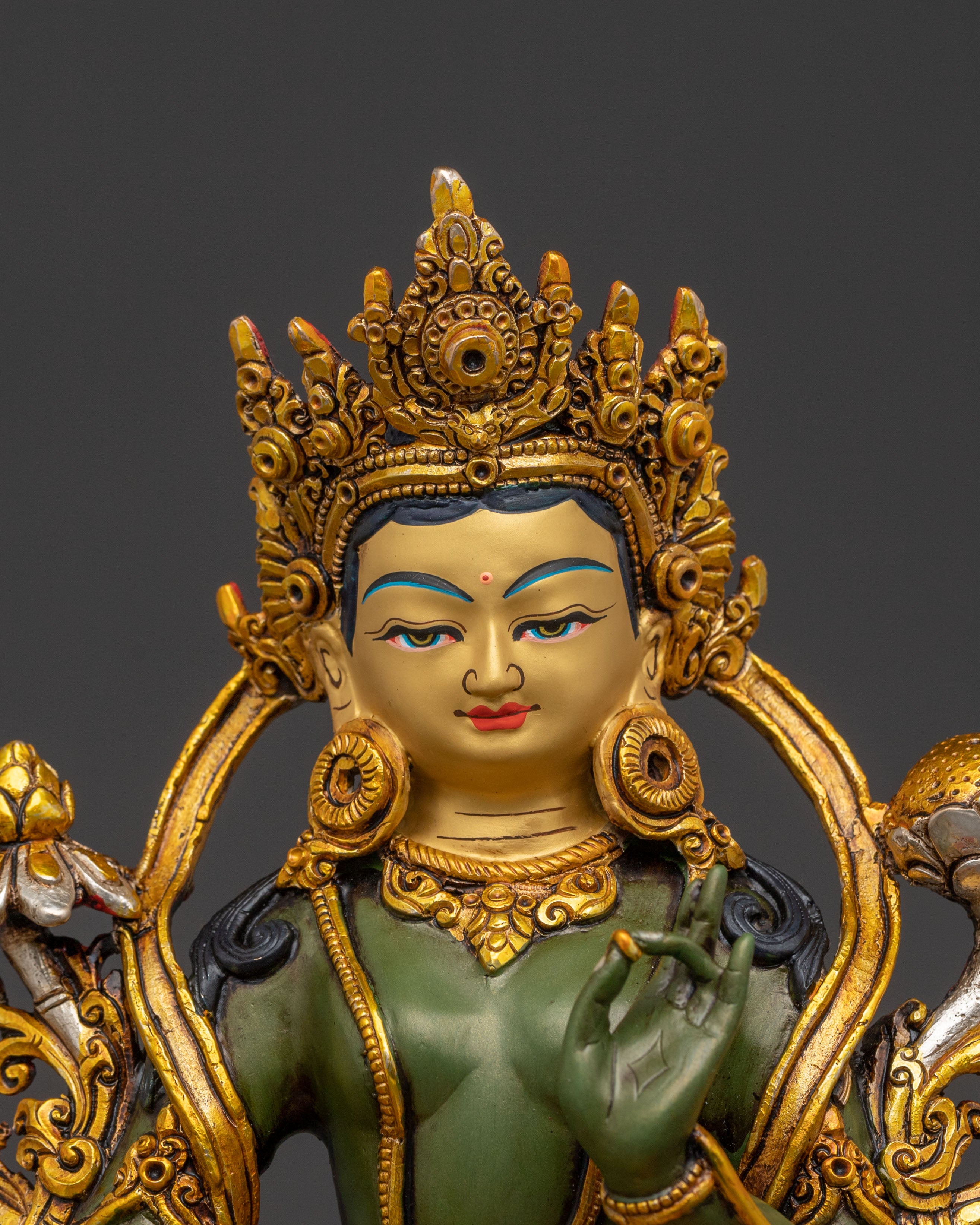 Green Tara Handcrafted Sacred Statue | Goddess of Compassion