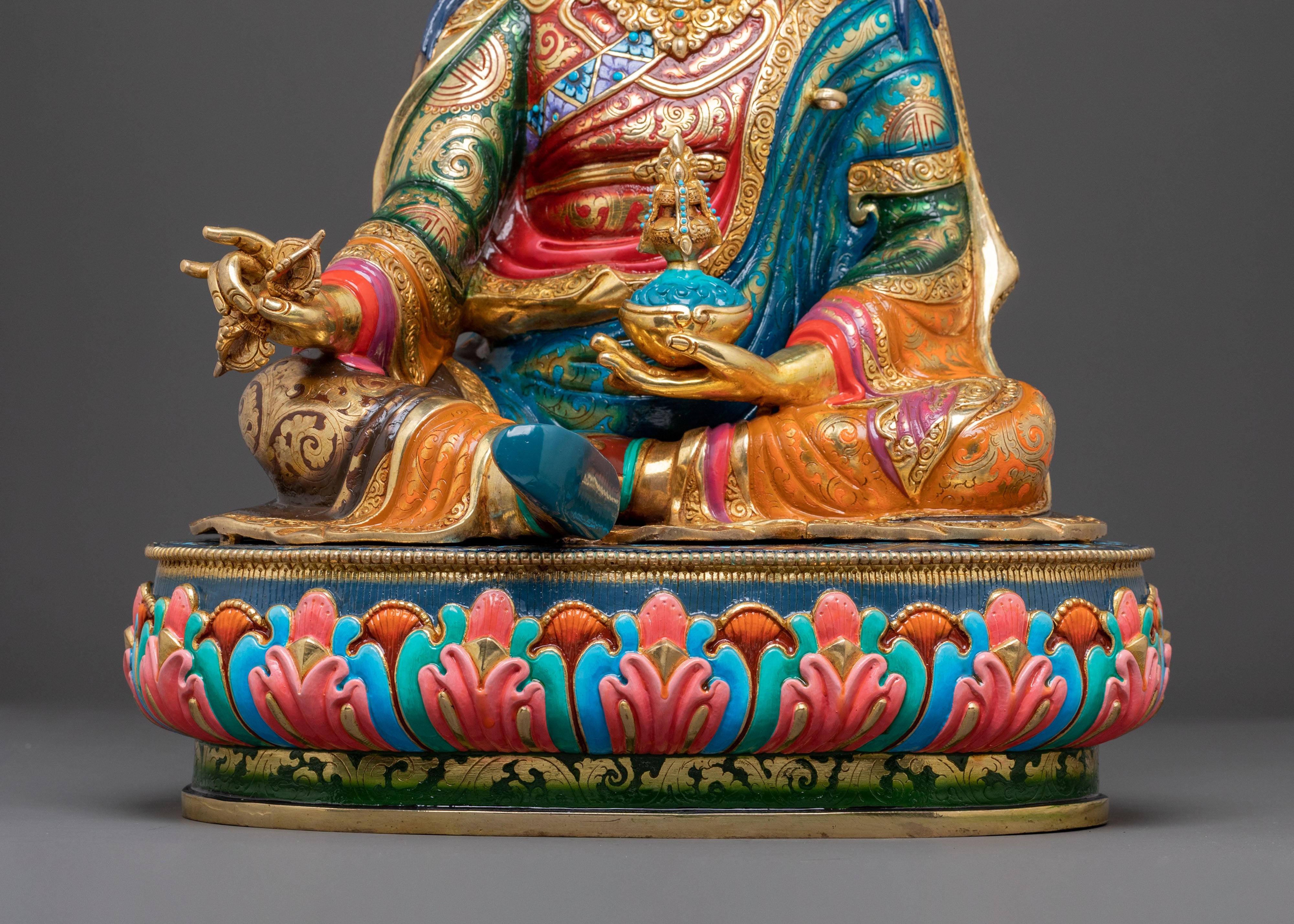 Magnificent Guru Rinpoche Vajra Master Statue | 24K Gold Gilded