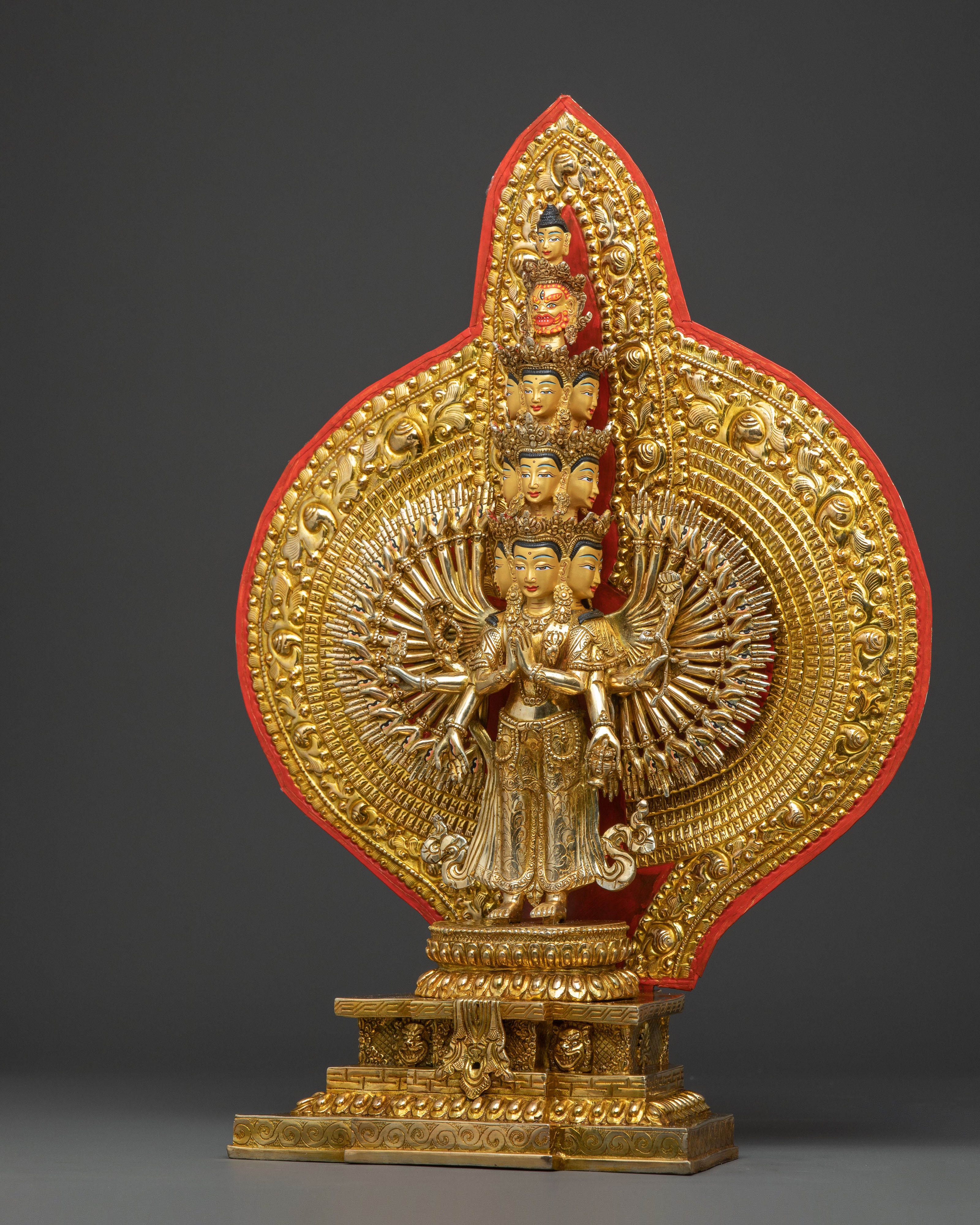 Nepalese 1000 Armed Chenrezig Statue | Tibetan Bodhisattva of Compassion