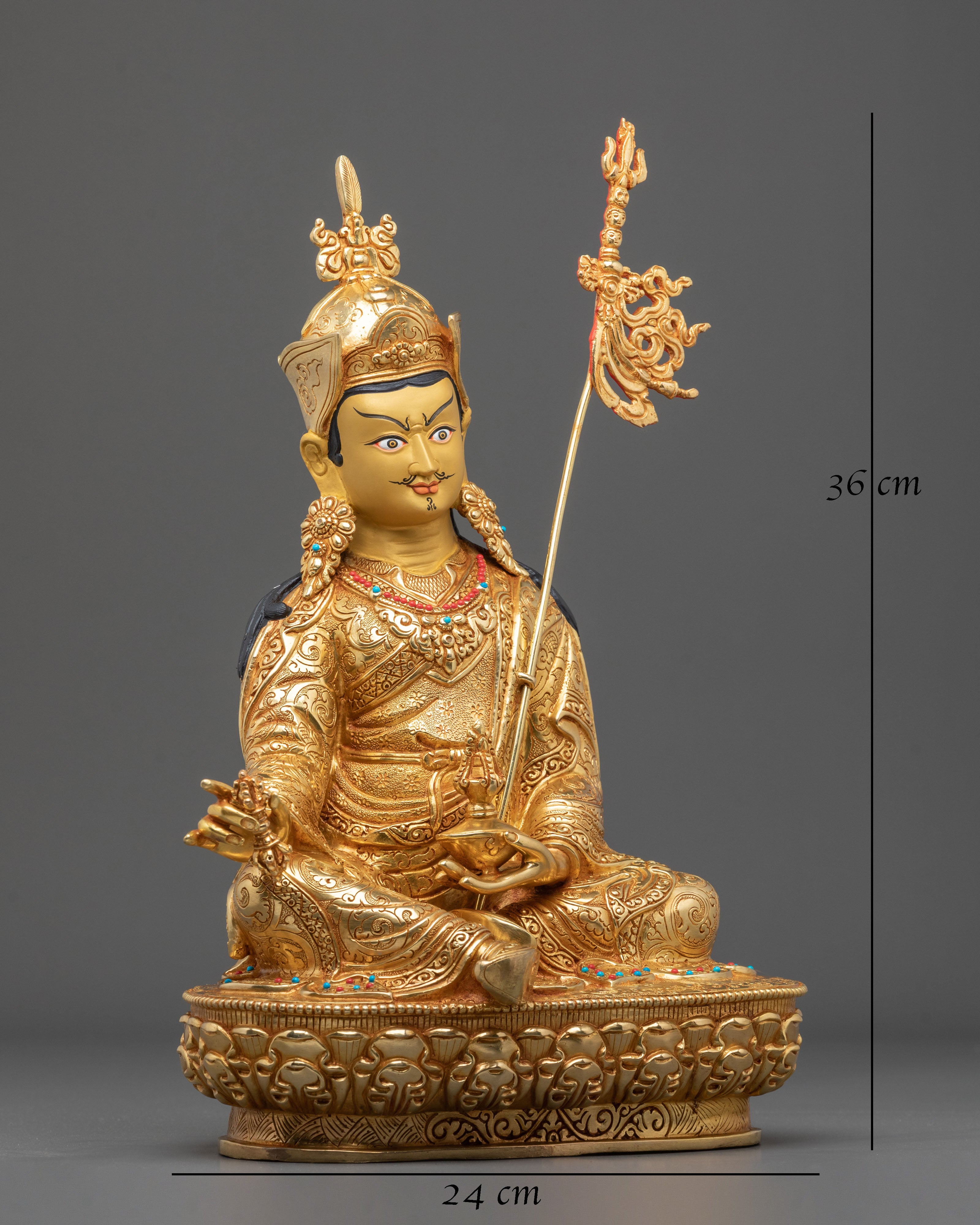 Guru Rinpoche Sculpture | Hand-Carved Buddhist Figurine