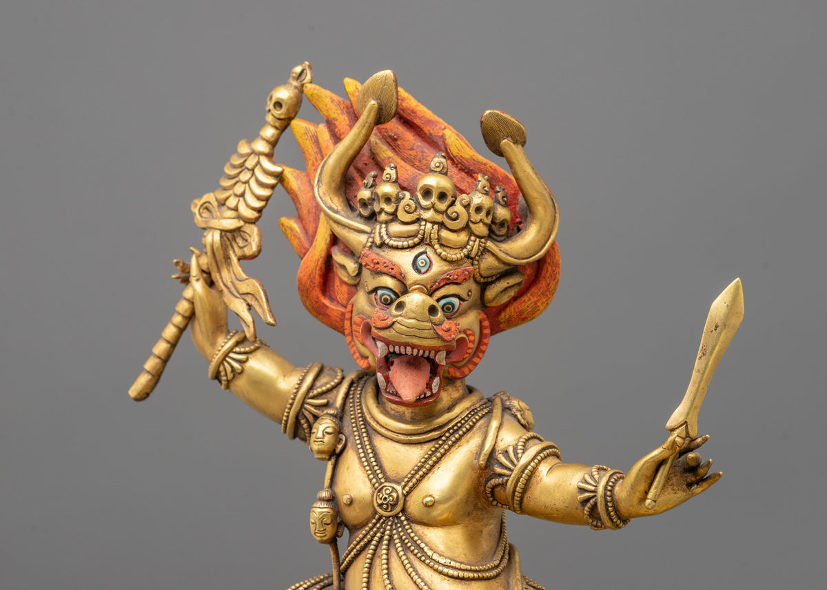 Yama Dharmaraja Sculpture | Tibetan Protector Figurine