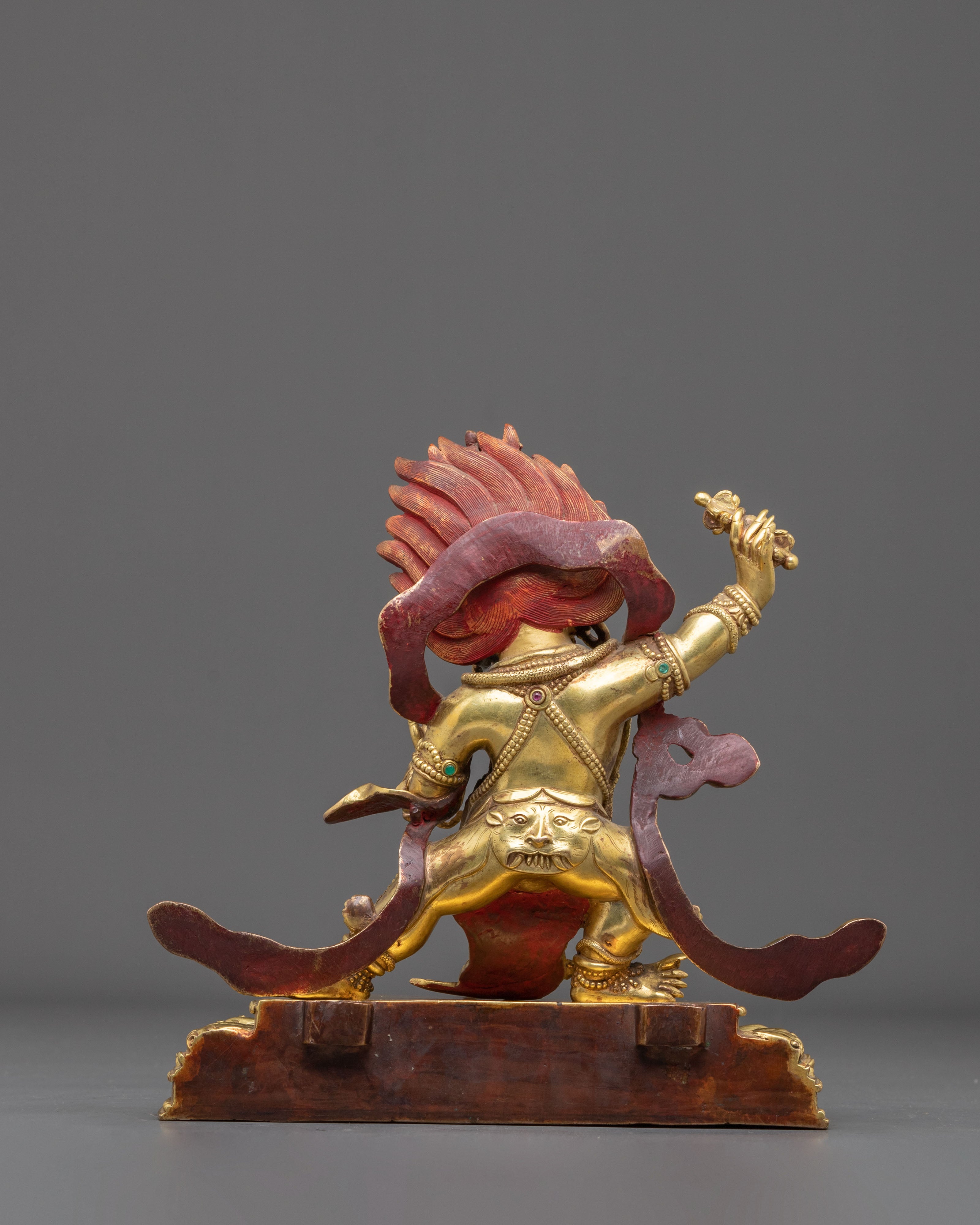 Vajrapani Fire Gold Gilded Figurine | Himalayan Meditation Altar Decor |