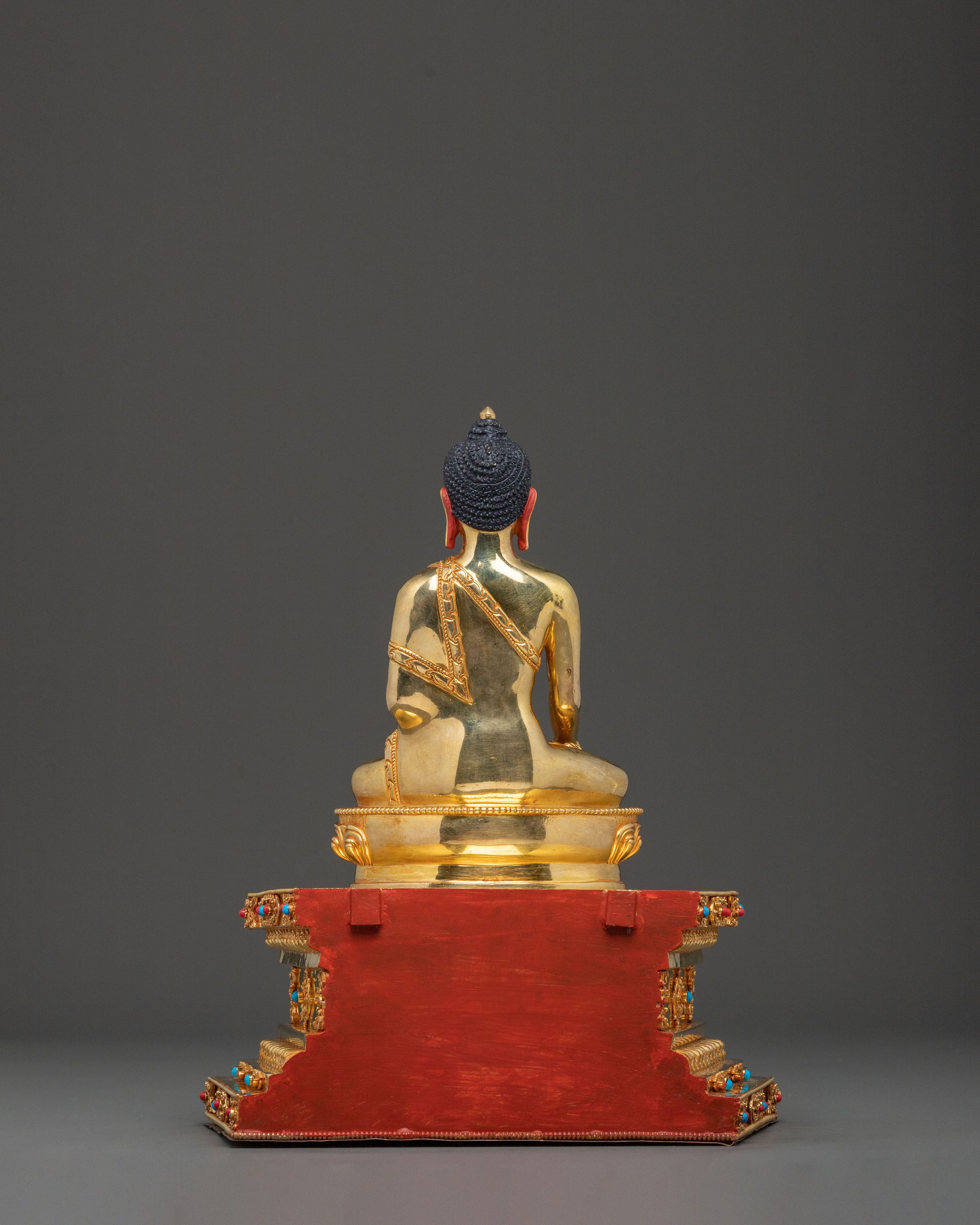 Shakyamuni Buddha Sacred Statue with Throne | Spiritual Altar