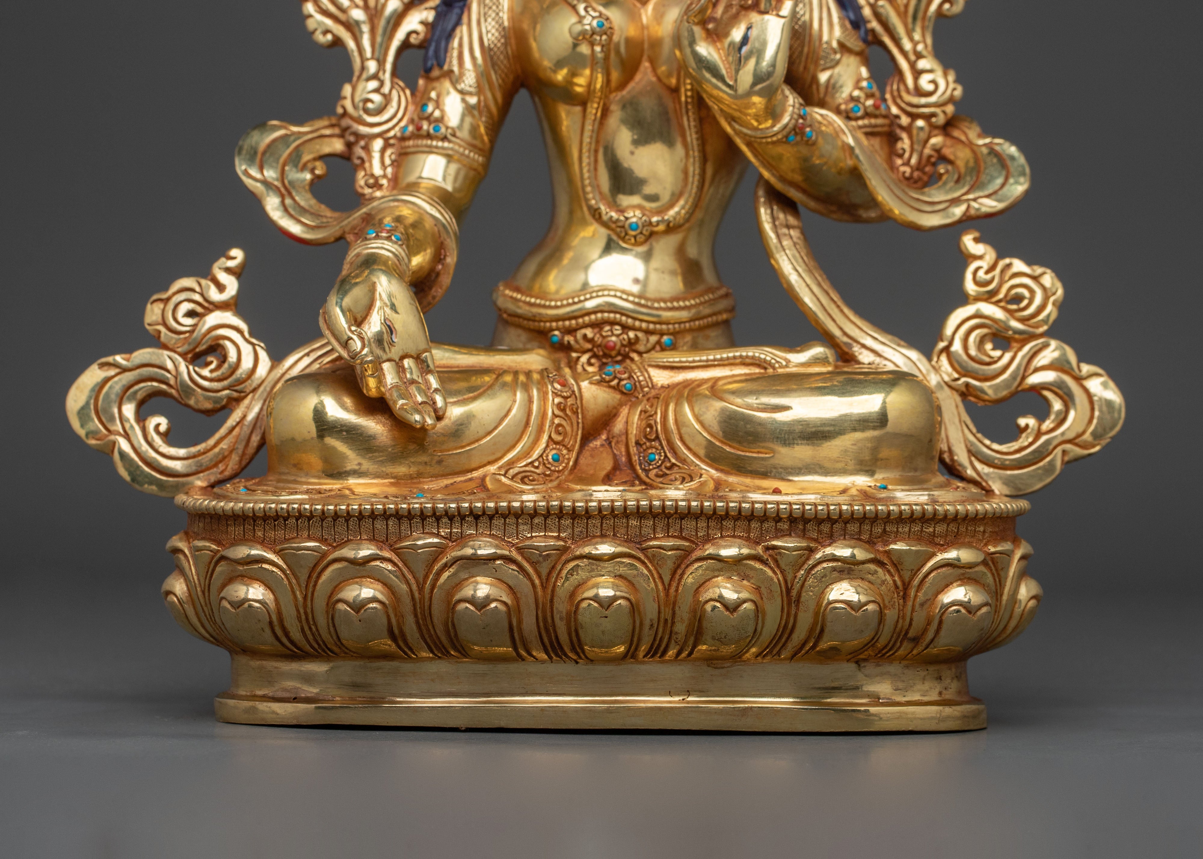 Handmade White Tara Goddess Sculpture | Meditation Altar Decor