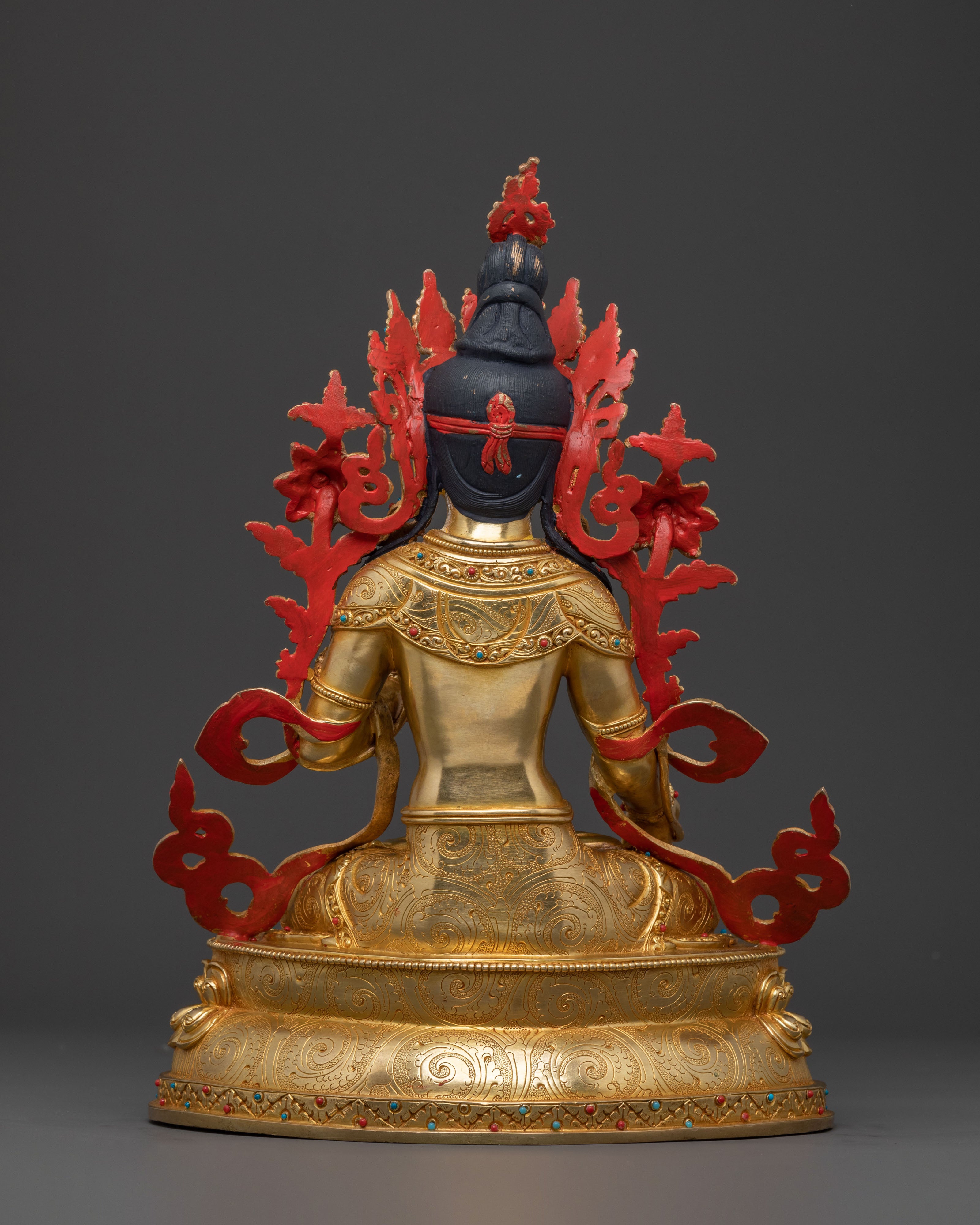 Radiant Golden Statue of White Tara | Copper Handcrafted Sculpture