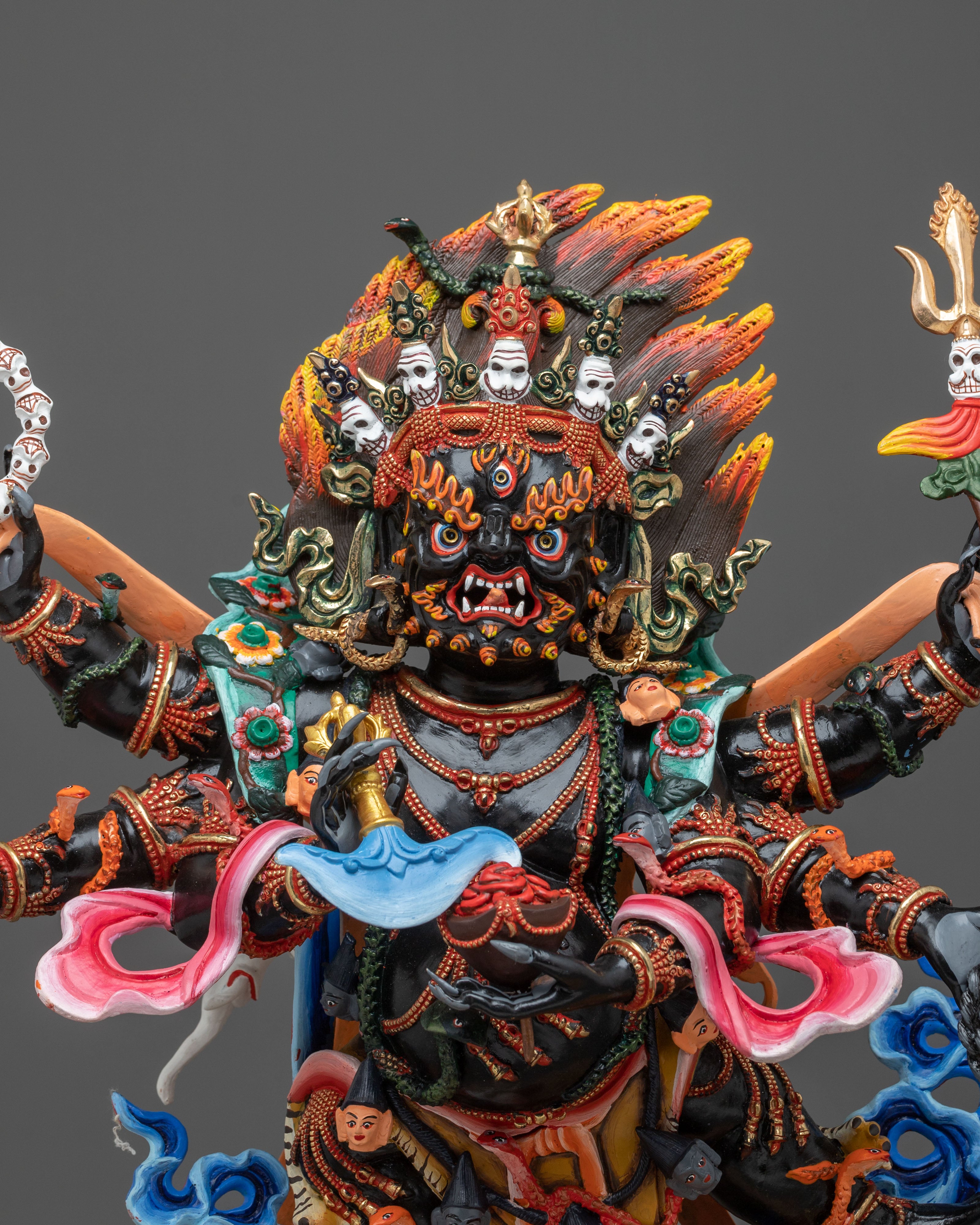 Six-Armed Mahakala Statue | Protector's Majestic Form