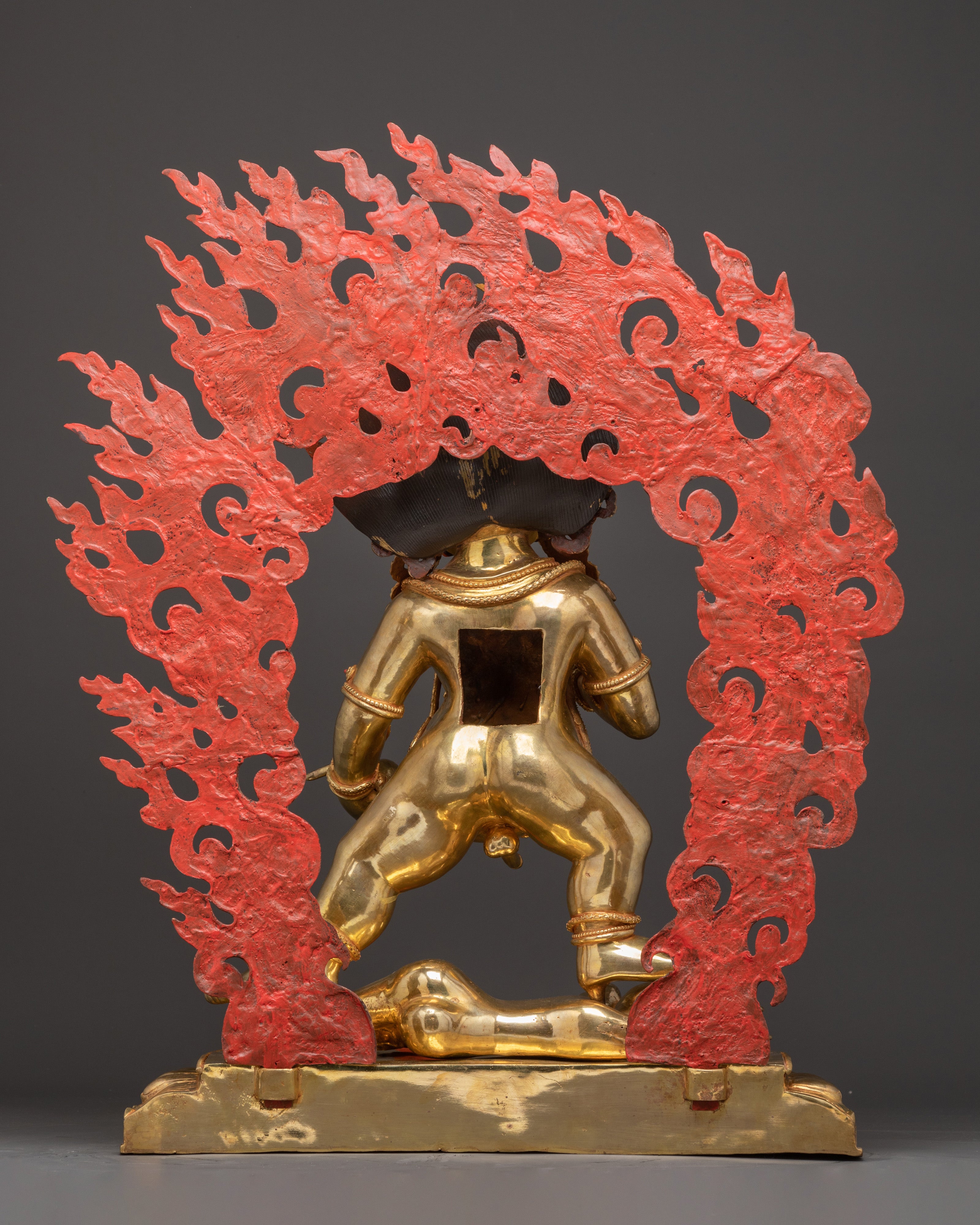 Handmade Black Dzambhala Buddhist Wealth Deity Sculpture