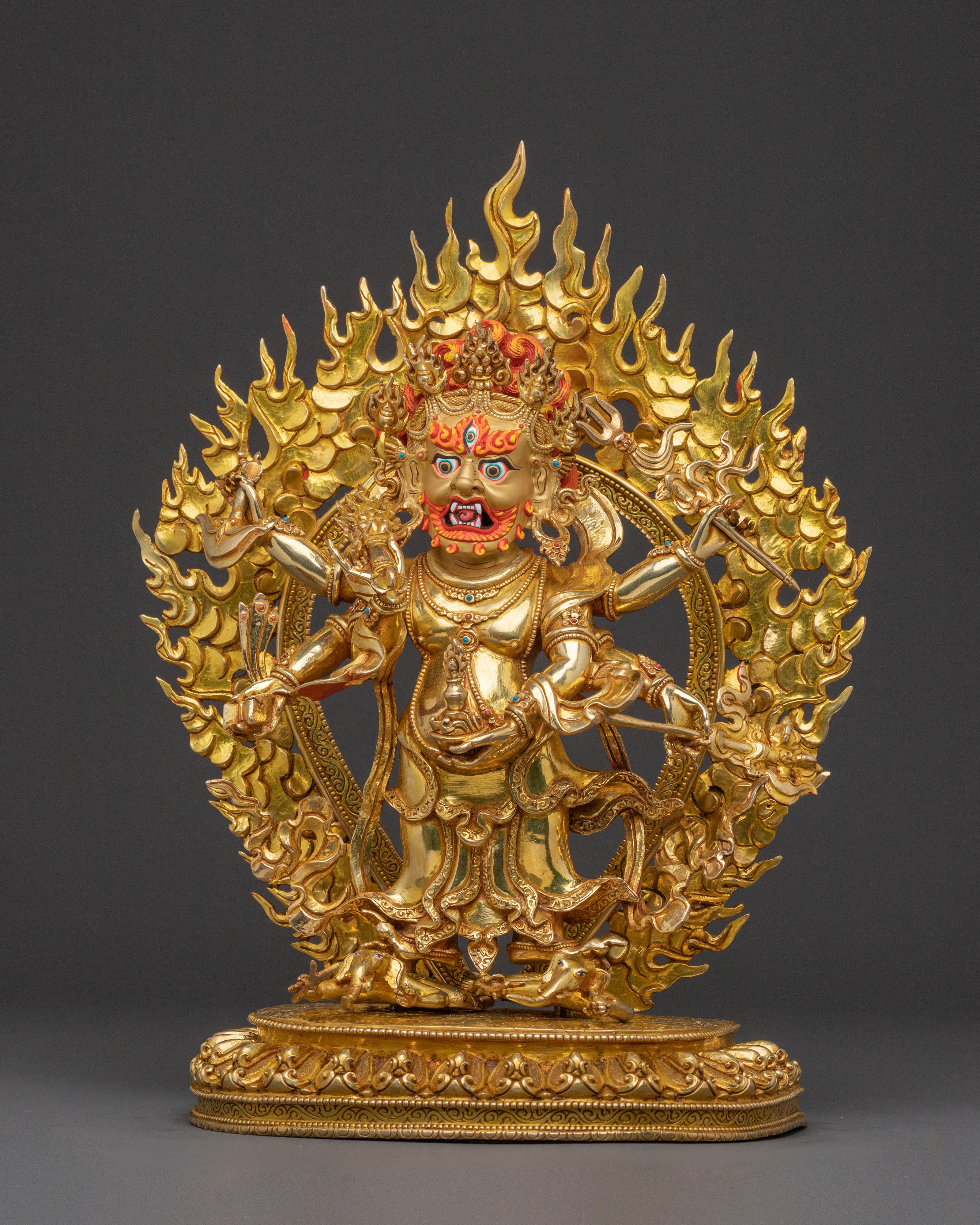 White mahakala Divine Statue