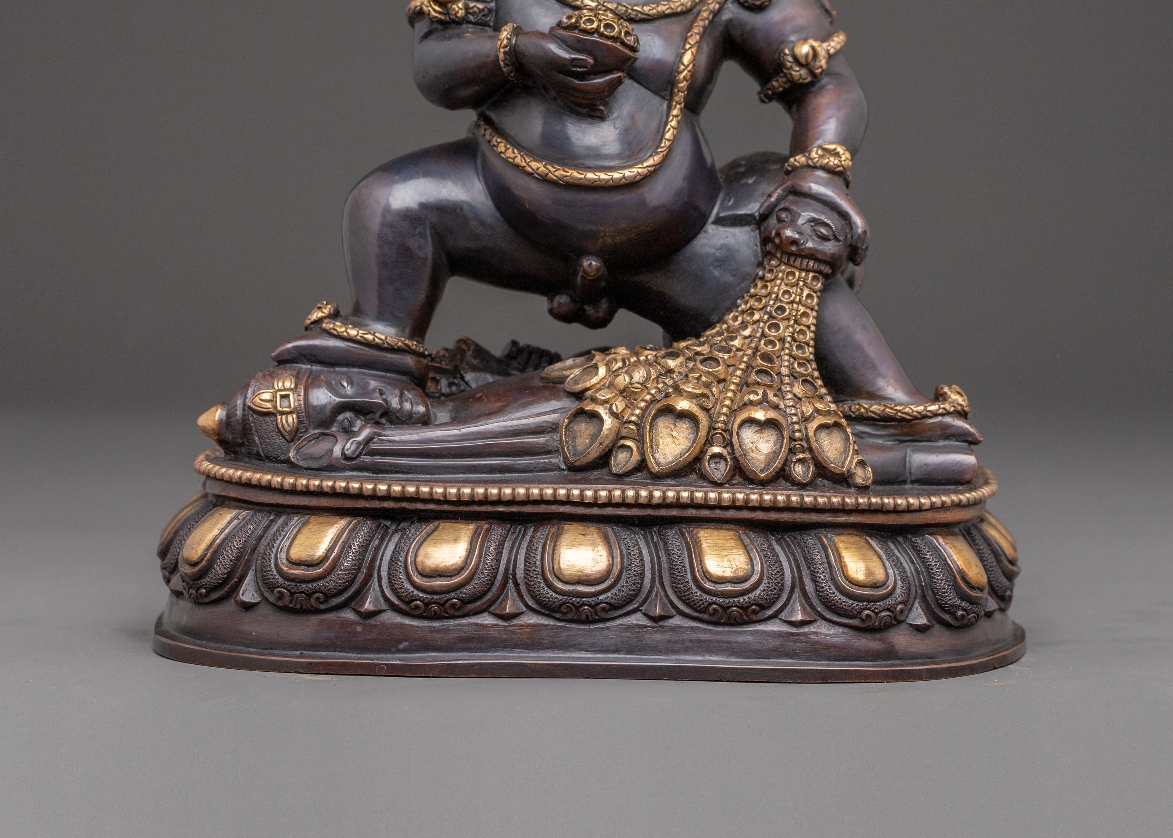 Copper Statue of Black Dzambhala | Protector of Wealth