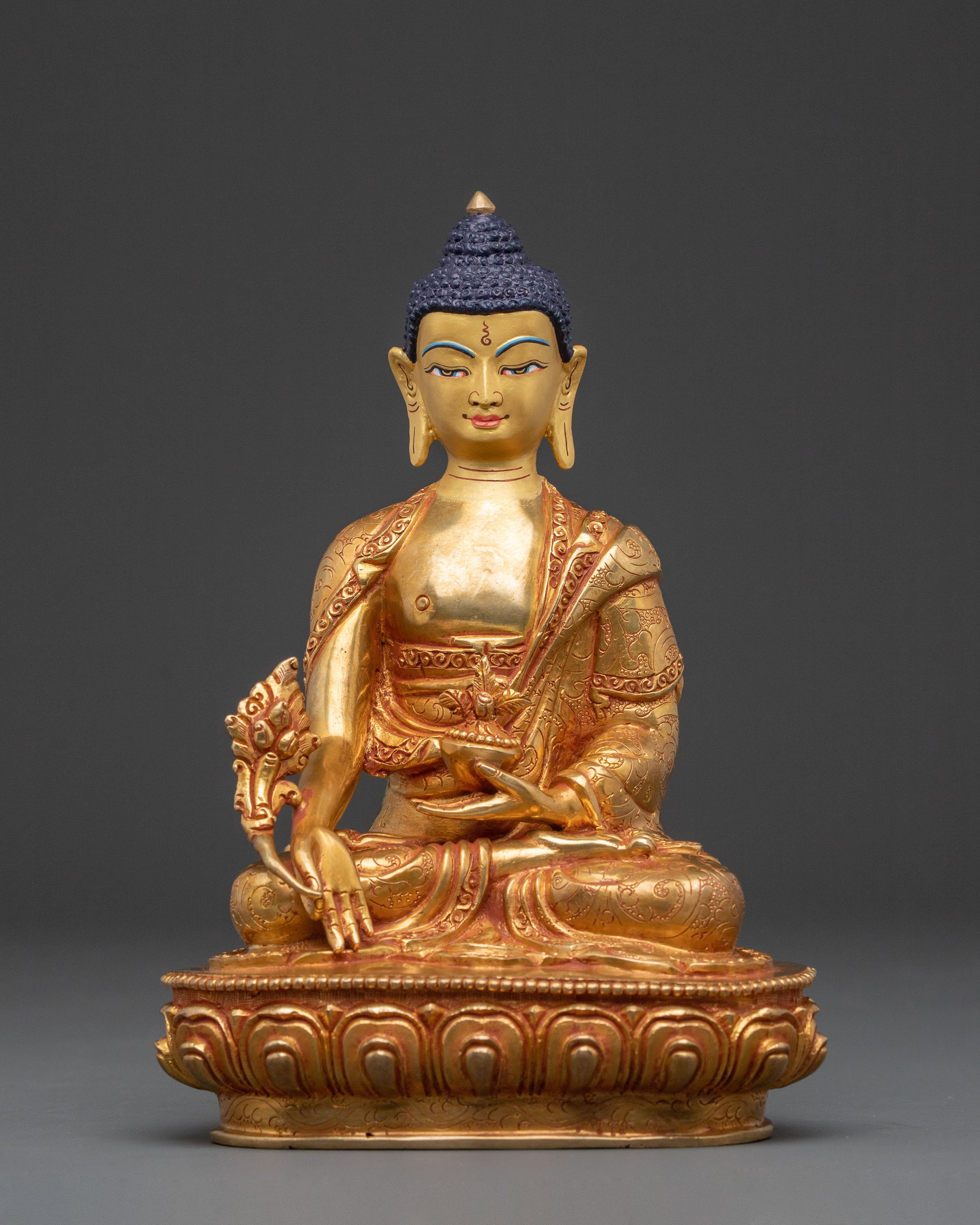 Medicine Buddha Statue – 24K Gold Gilded Copper