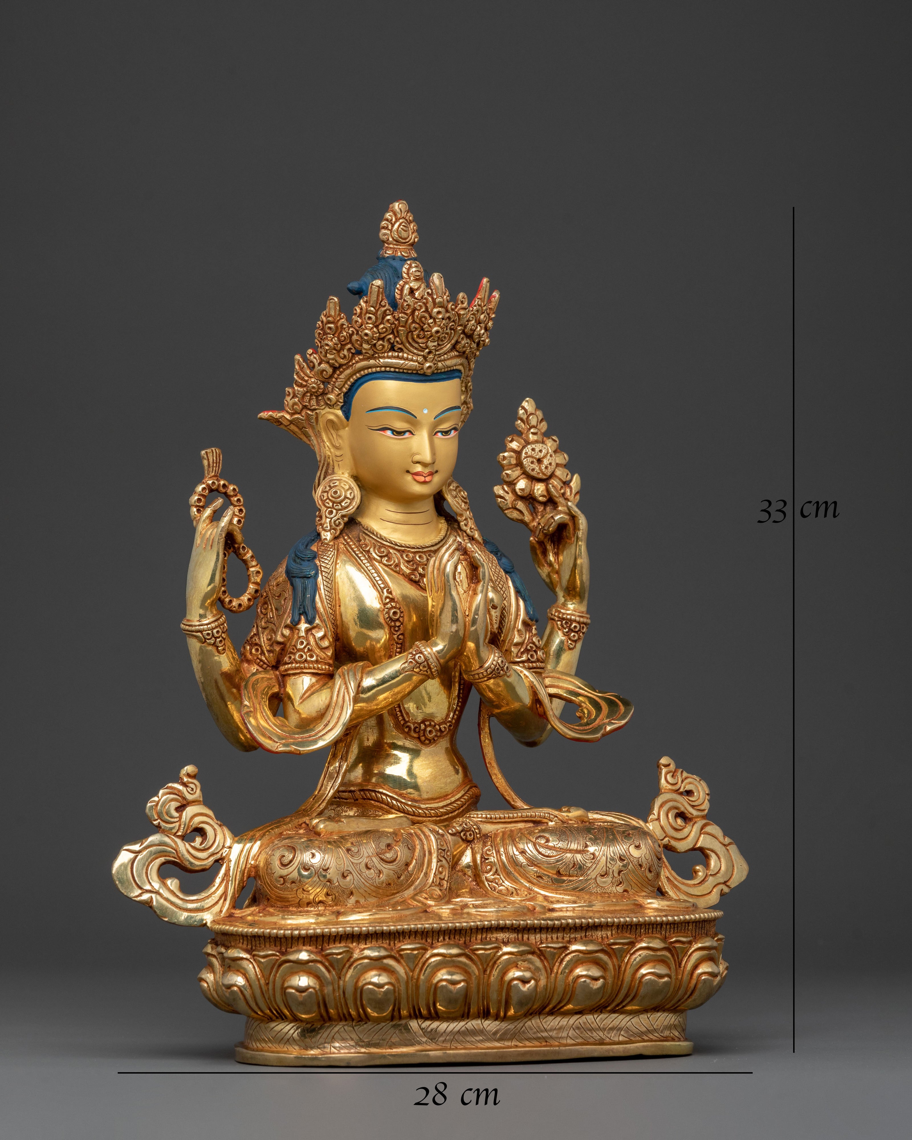 Handcrafted Chenrezig Statue | Home Decor