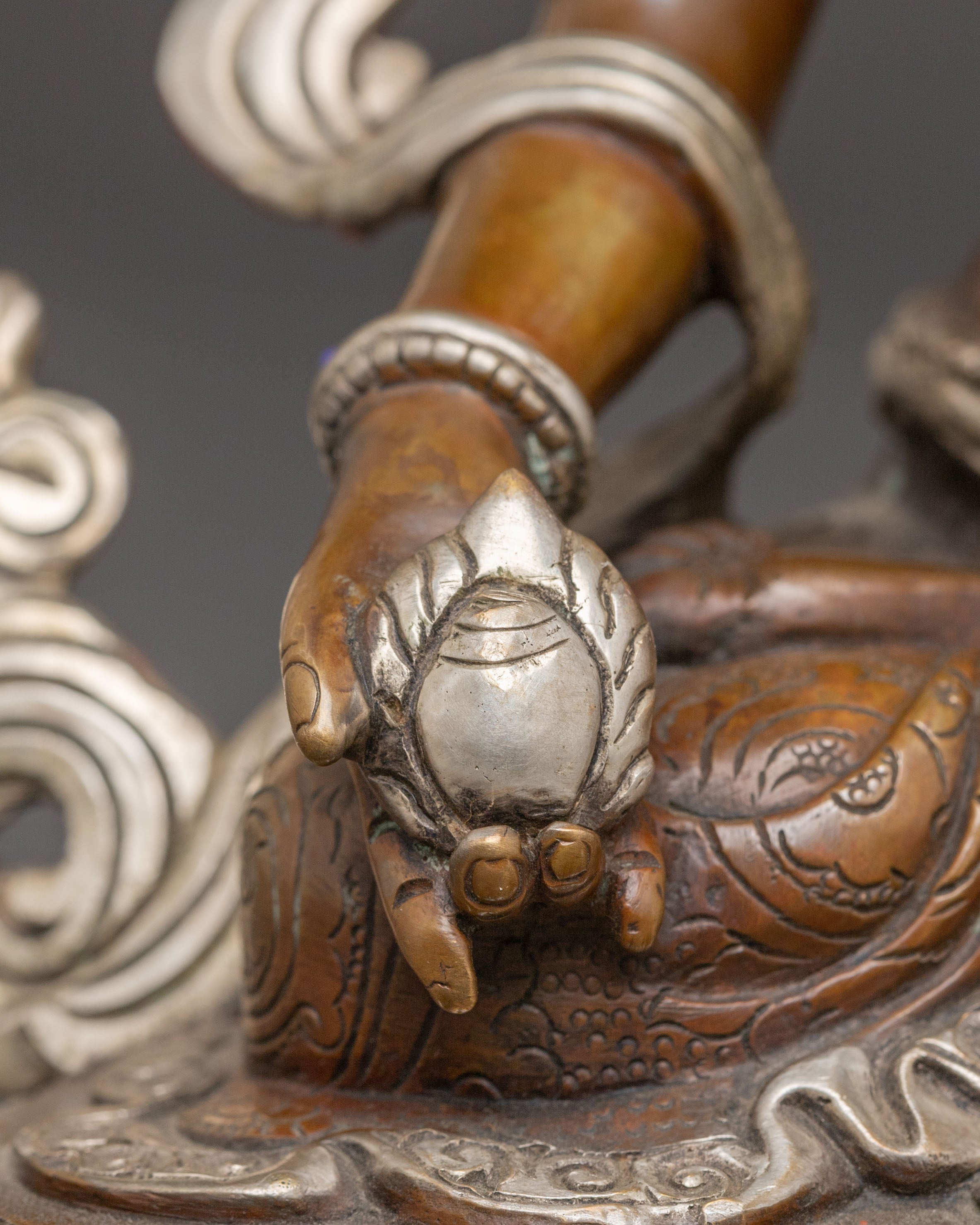 Handmade Copper Statue of Bodhisattva Ksitigarbha | Protector of Beings