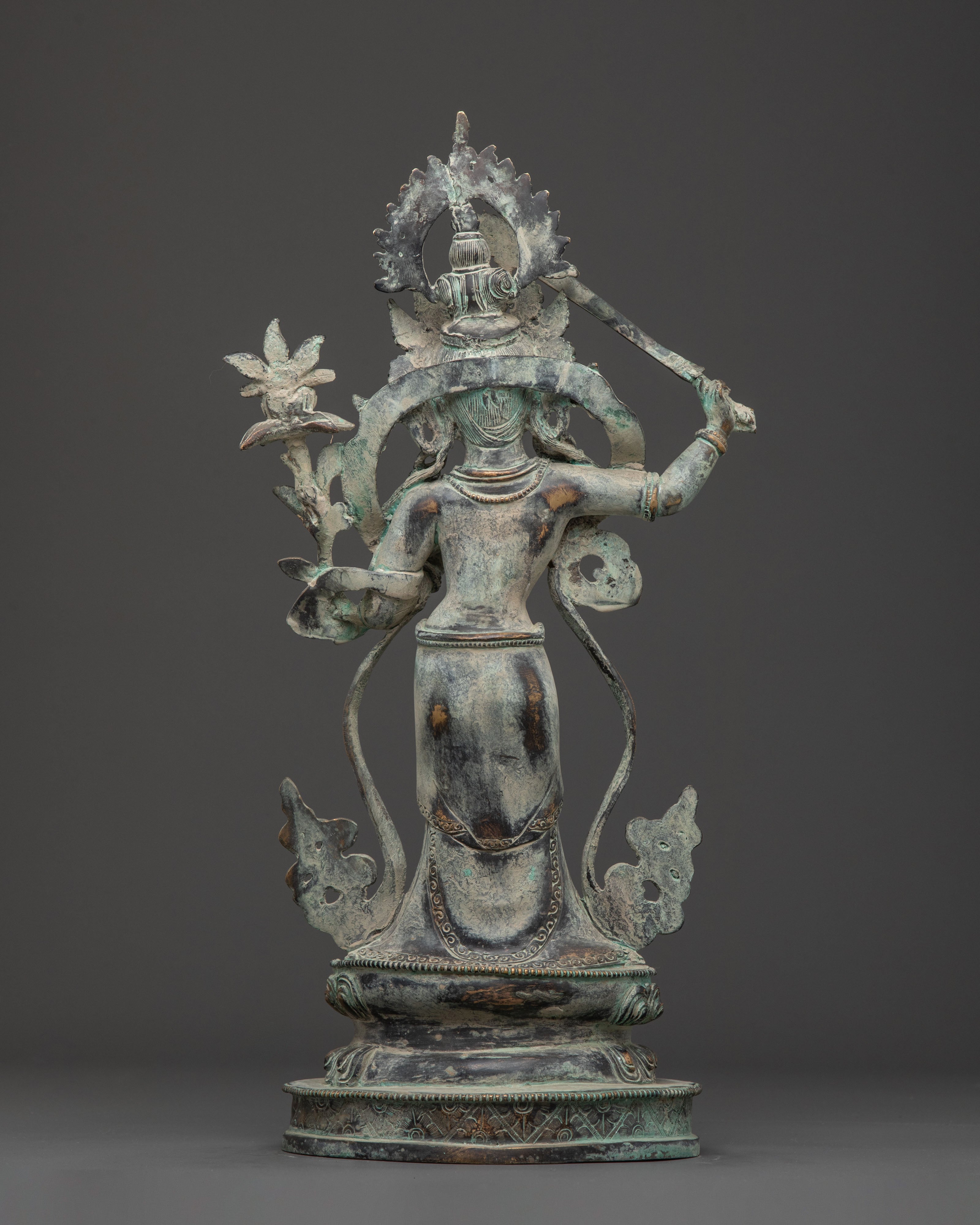 Manjushri Statue with Antique Finish | Wisdom Figure