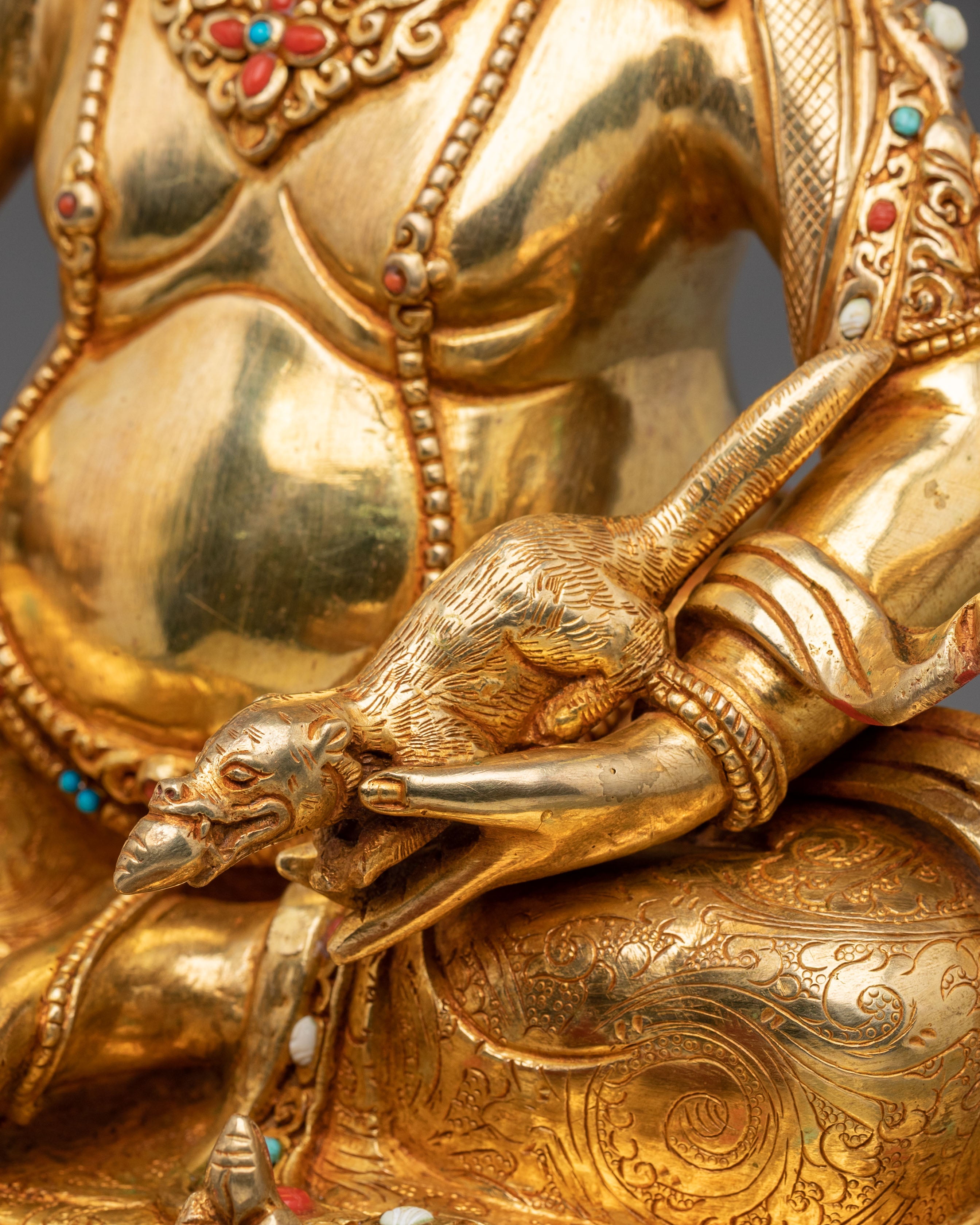 A Radiant Handmade Dzambhala Protector Statue