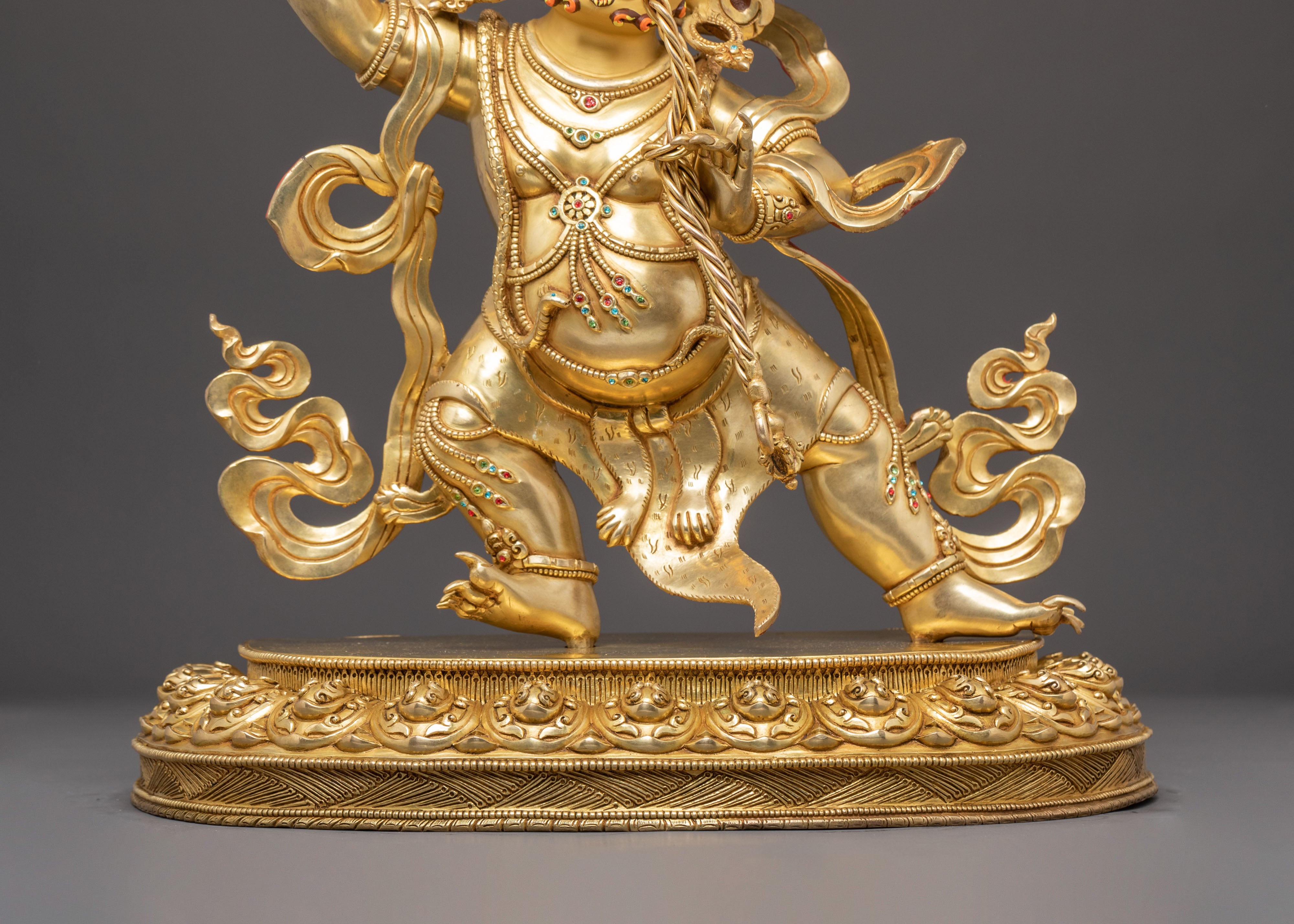 Golden Vajrapani Statue for Sacred Spaces | Guardian of Dharma