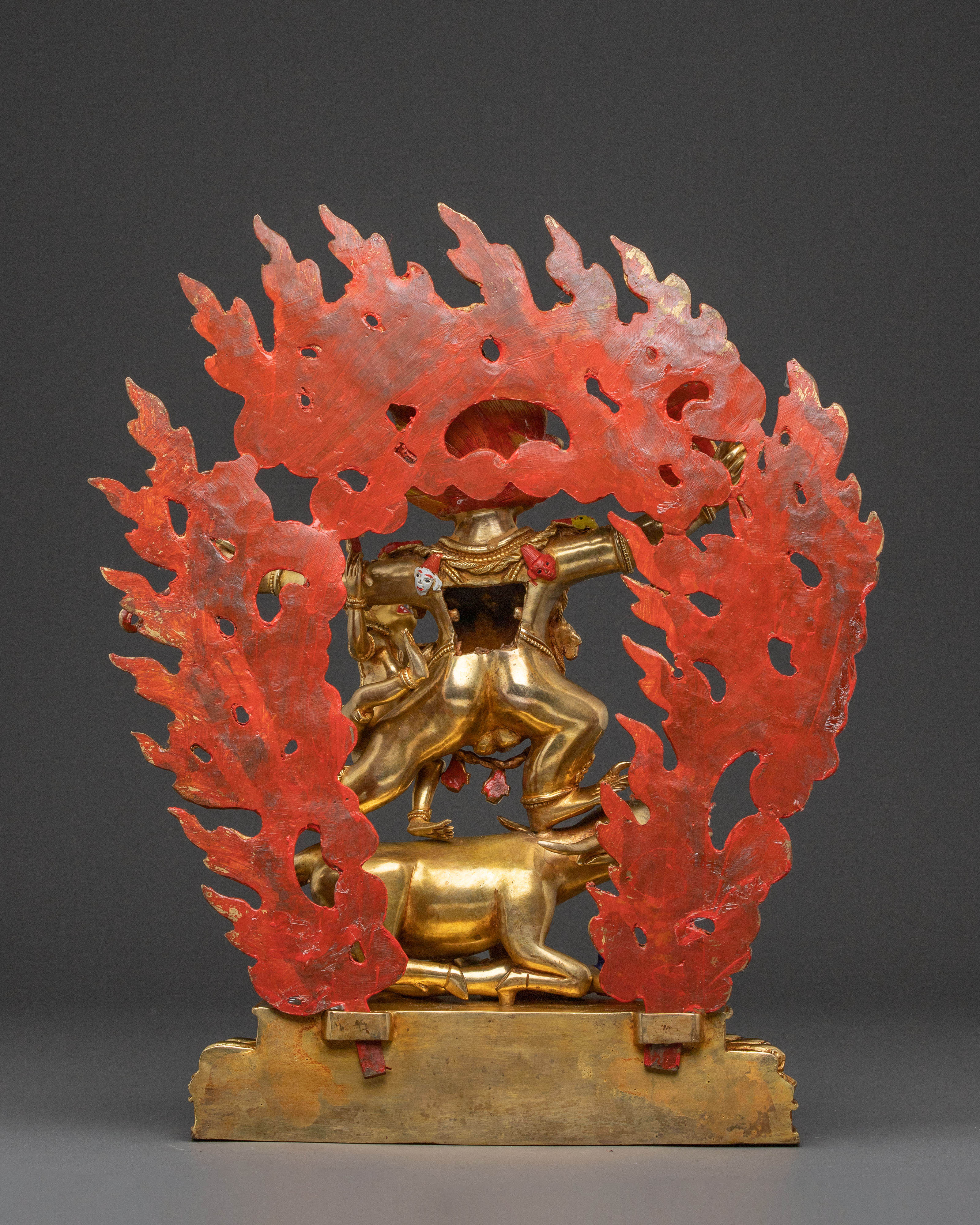 Yama Dharmaraja 24k Gold Gilded Statue | Copper Body