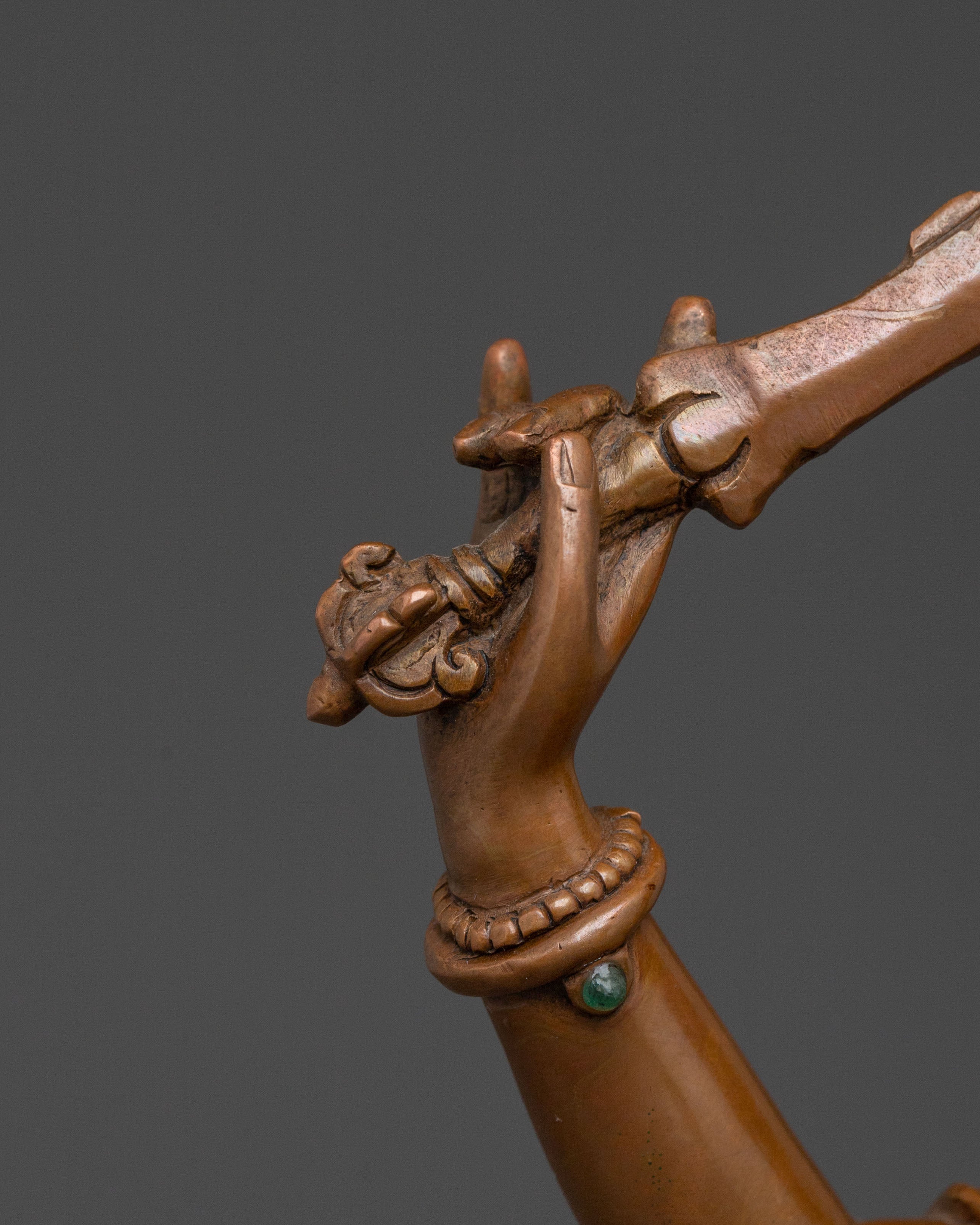 Manjughoṣa Oxidized Copper Statue | Tibetan Buddhist Deity