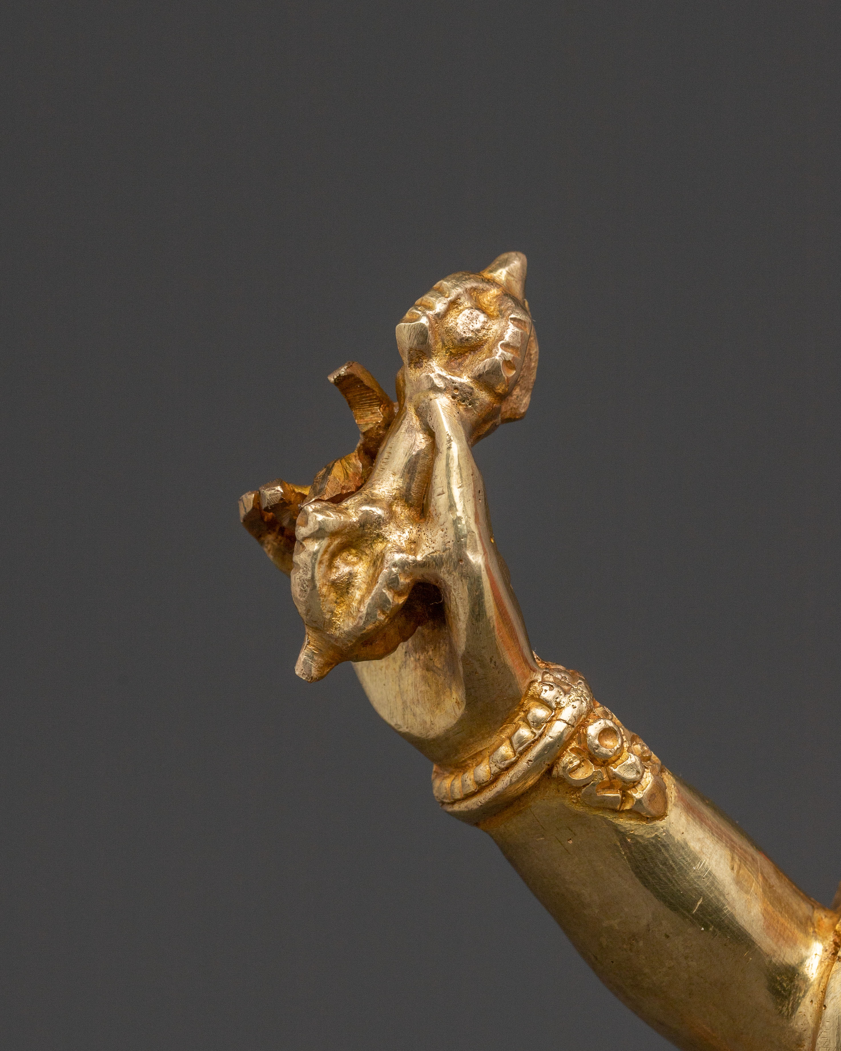 Handcrafted Vajrapani Spiritual Statue - 24K Gold Gilded