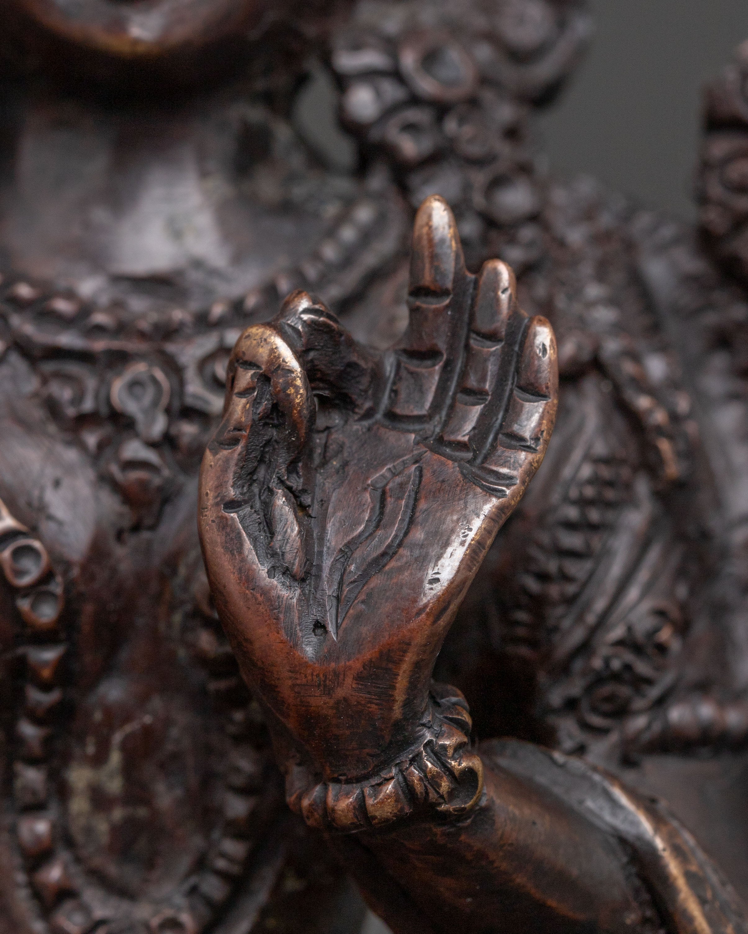 White Tara Oxidized Copper Statue | Goddess of Healing & Longevity