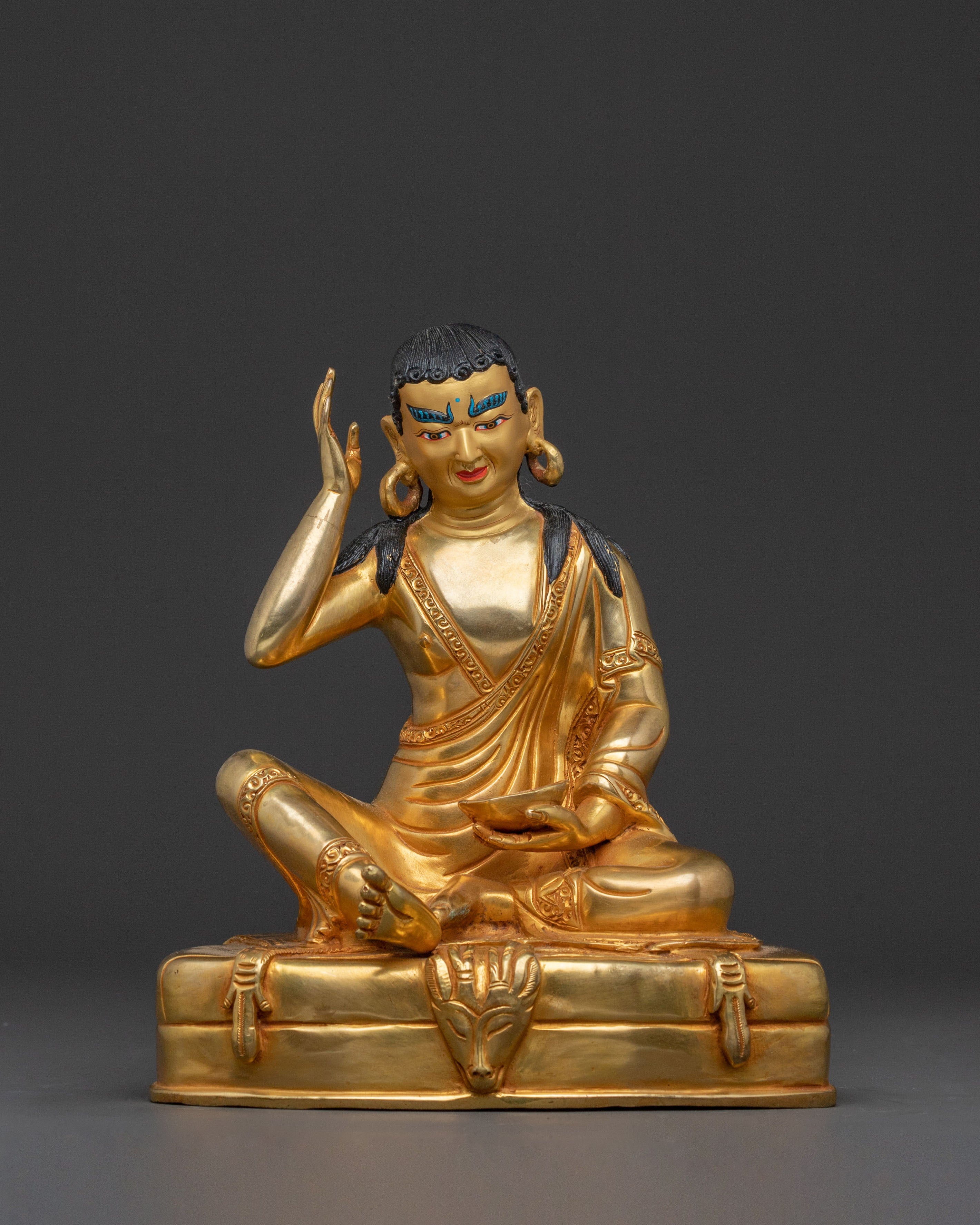 Kagyu Masters Golden Copper Statues Set